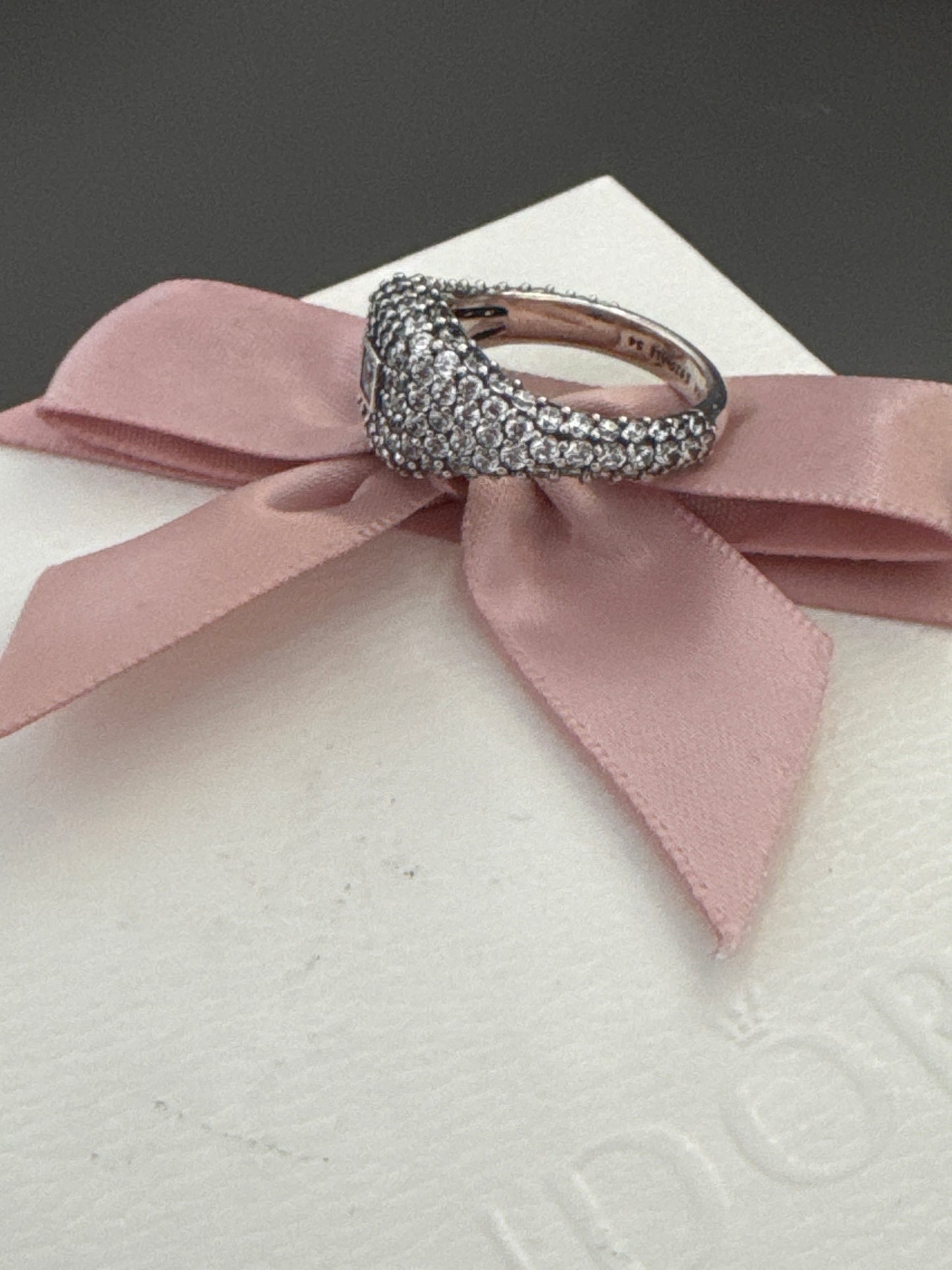 Genuine Pandora New Style Square CZ Pave Ring Size 54