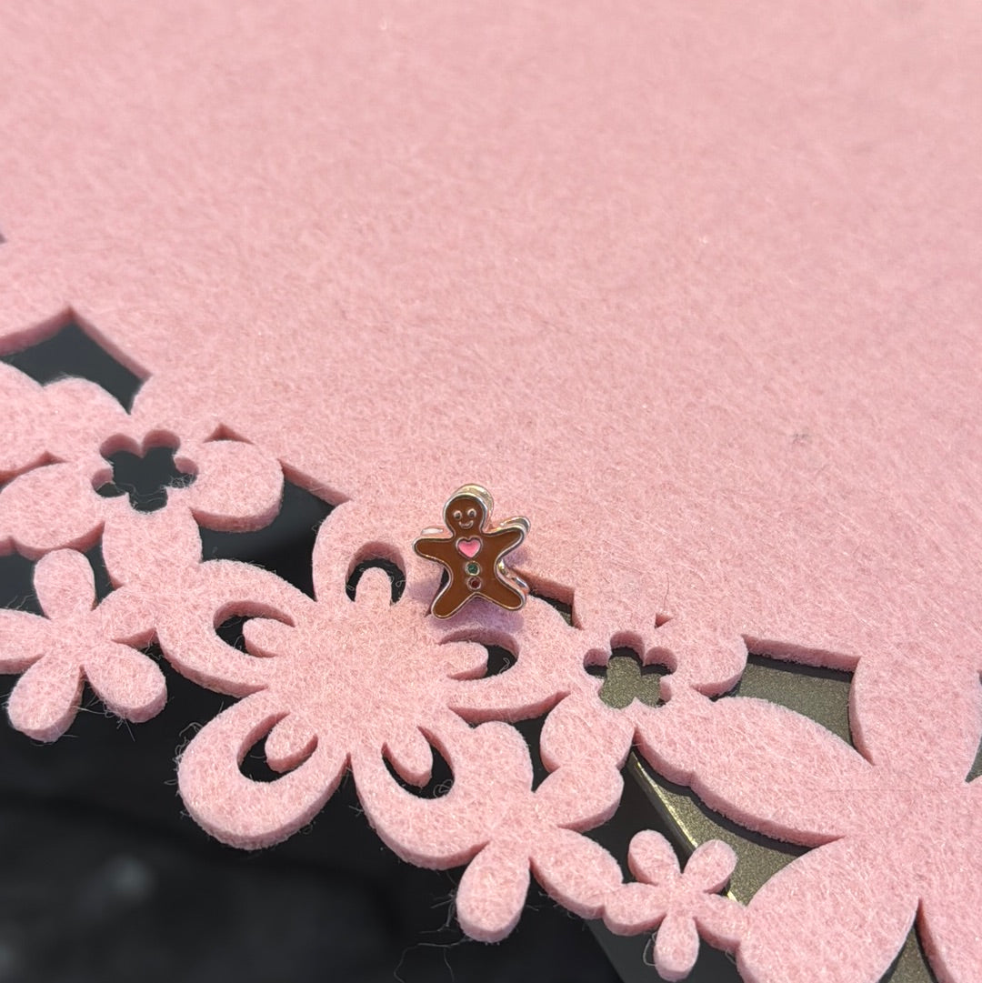 Genuine Gnoce Enamel Christmas Gingerbread Man Charm