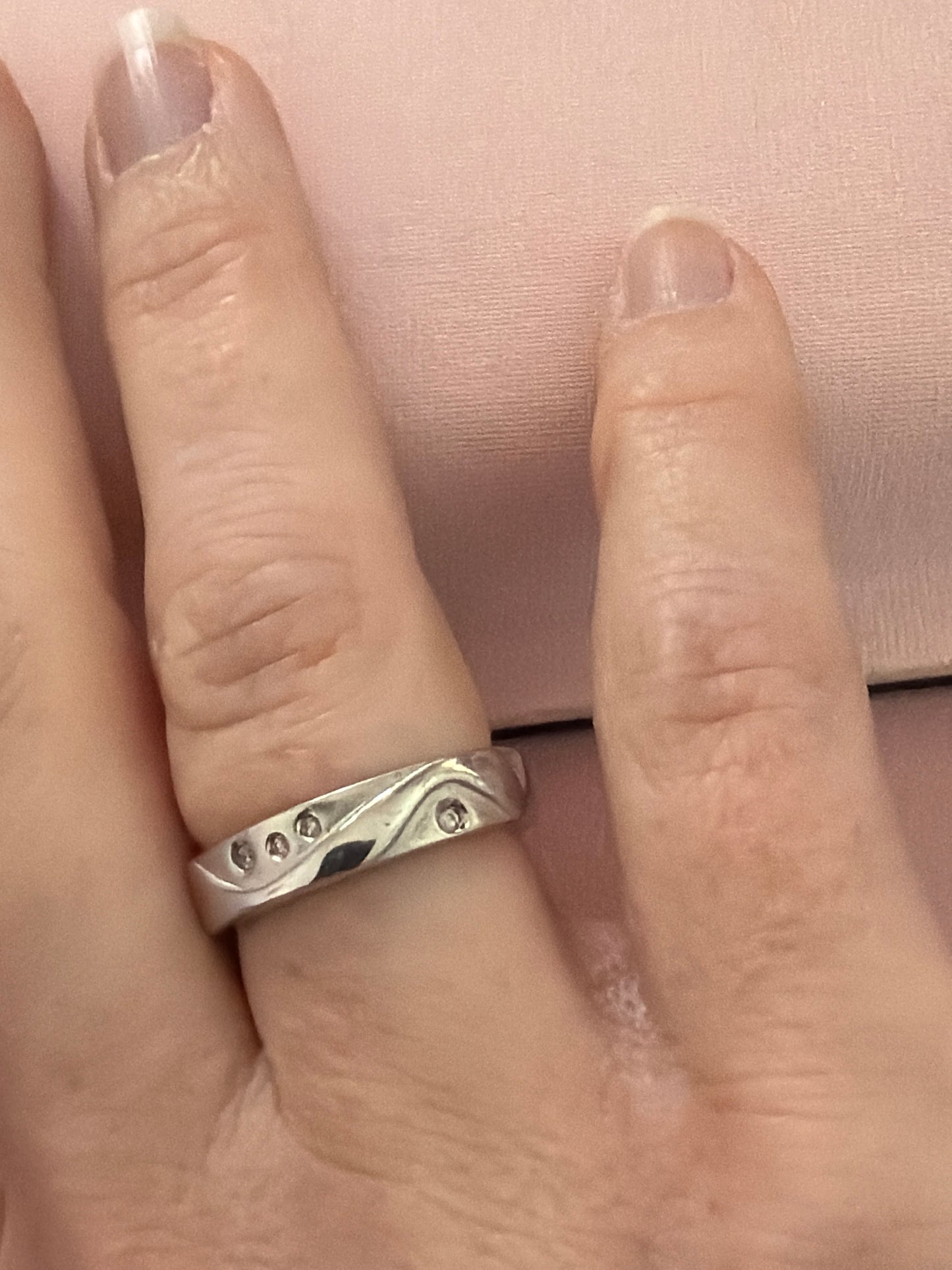Genuine Hot Diamond Chunky Band Ring Pave 54