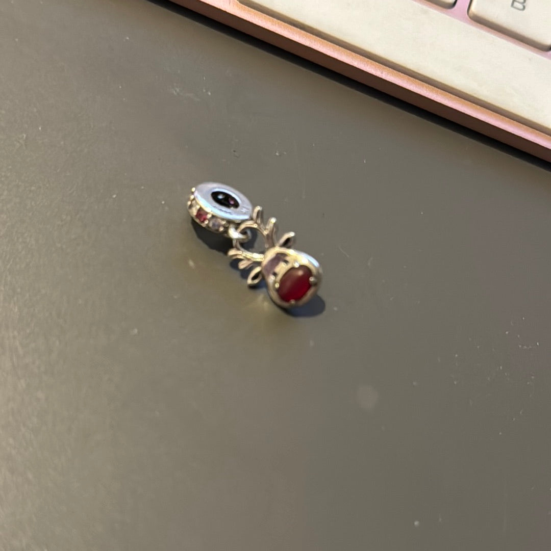 Genuine Pandora Christmas Red Nose New Style Reindeer Charm Rudolph