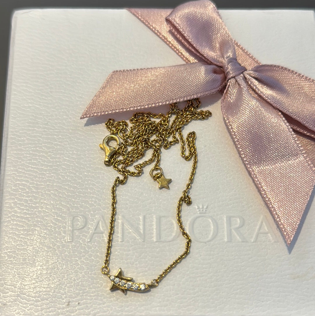 Genuine Pandora Shooting Star Pavé Collier Necklace 45cm