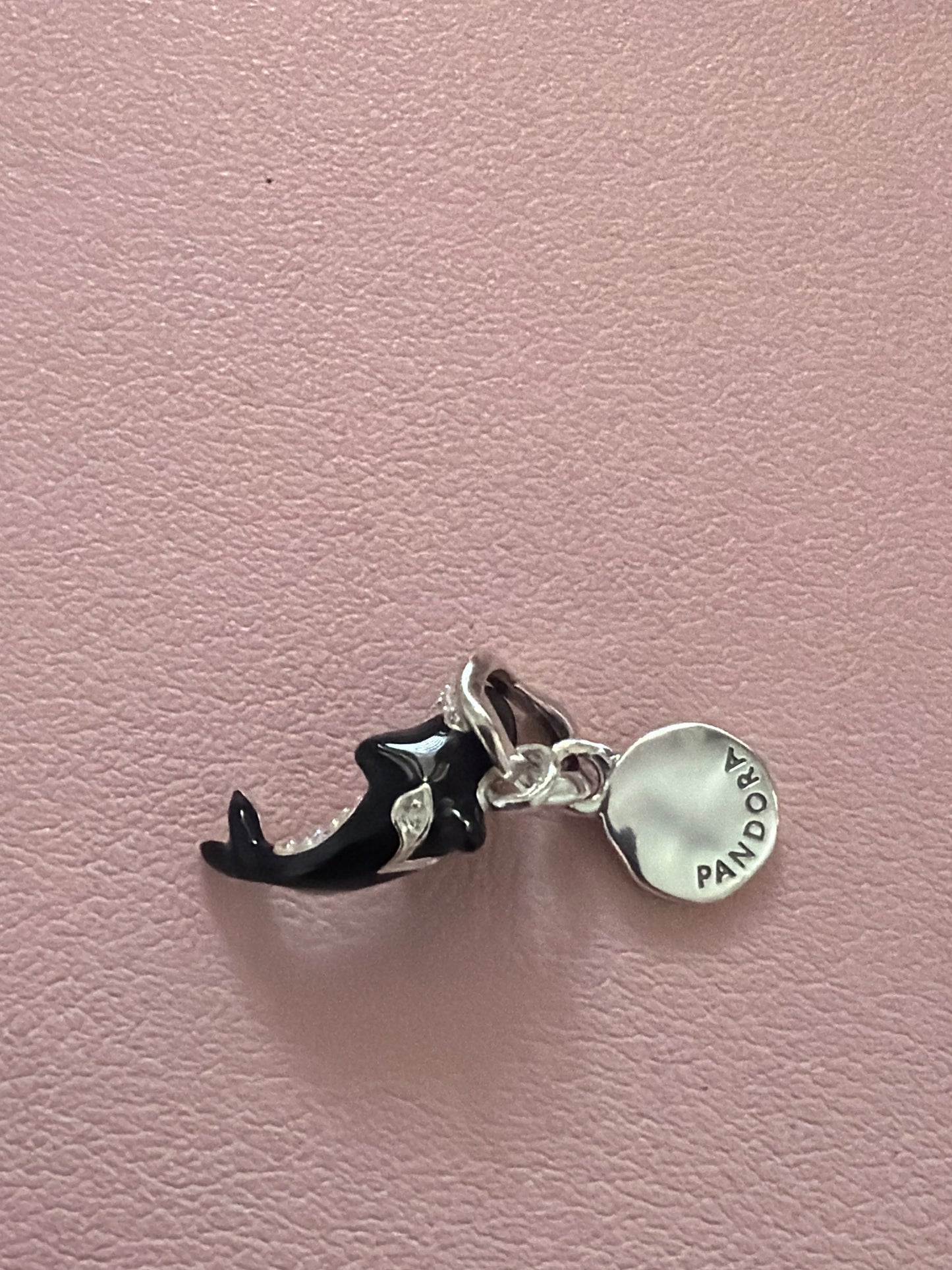 Genuine Pandora New Style Pave and Enamel Orca Whale Dangle Pendant Charm
