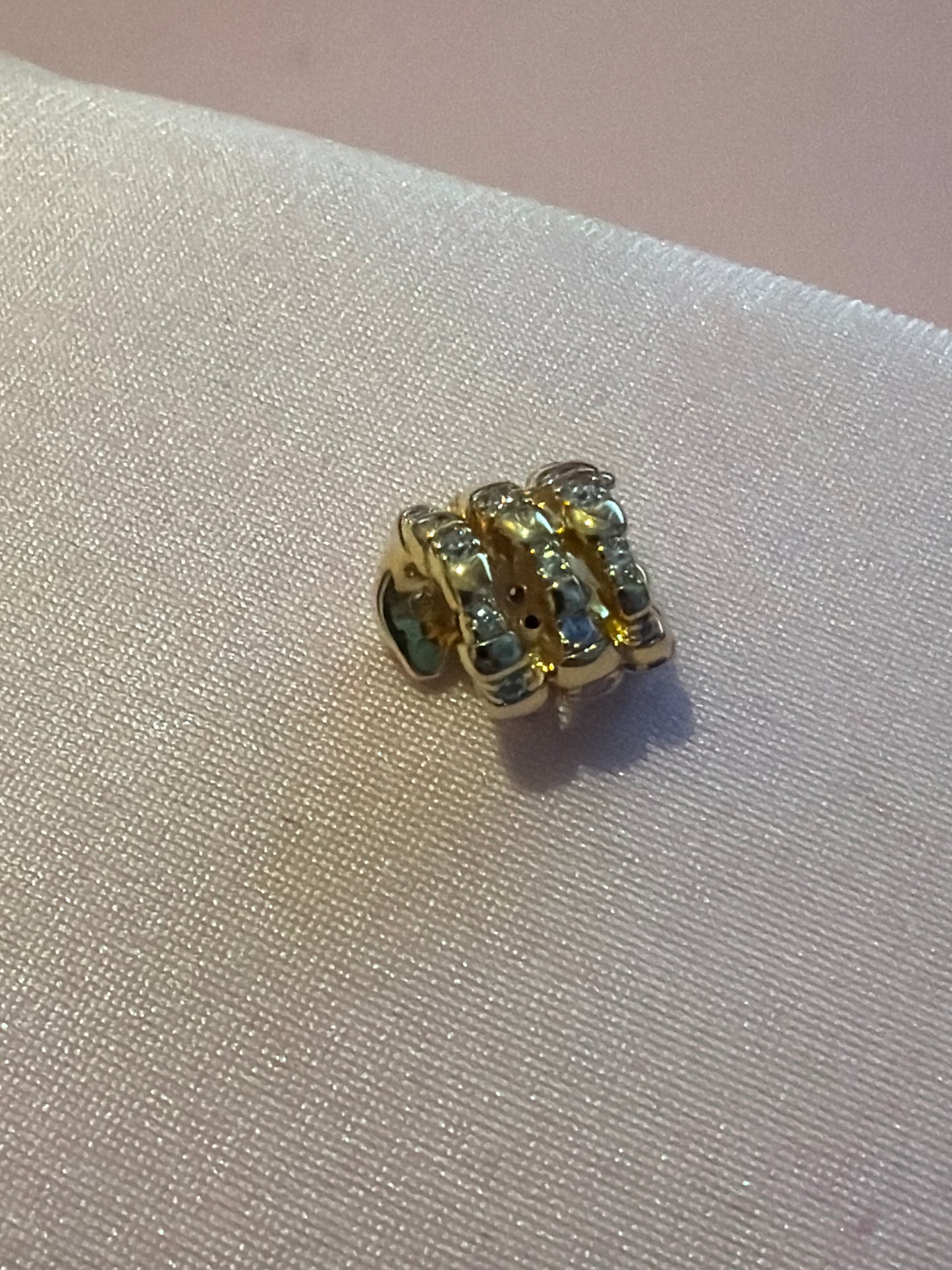 Genuine Pandora Coiled Snake Shine Gold Pave Animal Charm