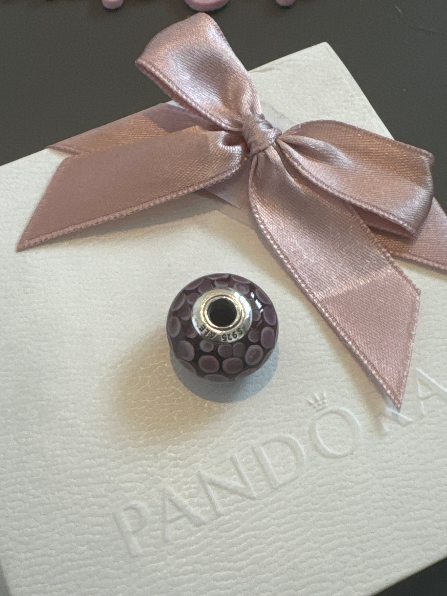 Genuine Pandora Giant XL Purple Polka Racer Large and Heavy and Retired