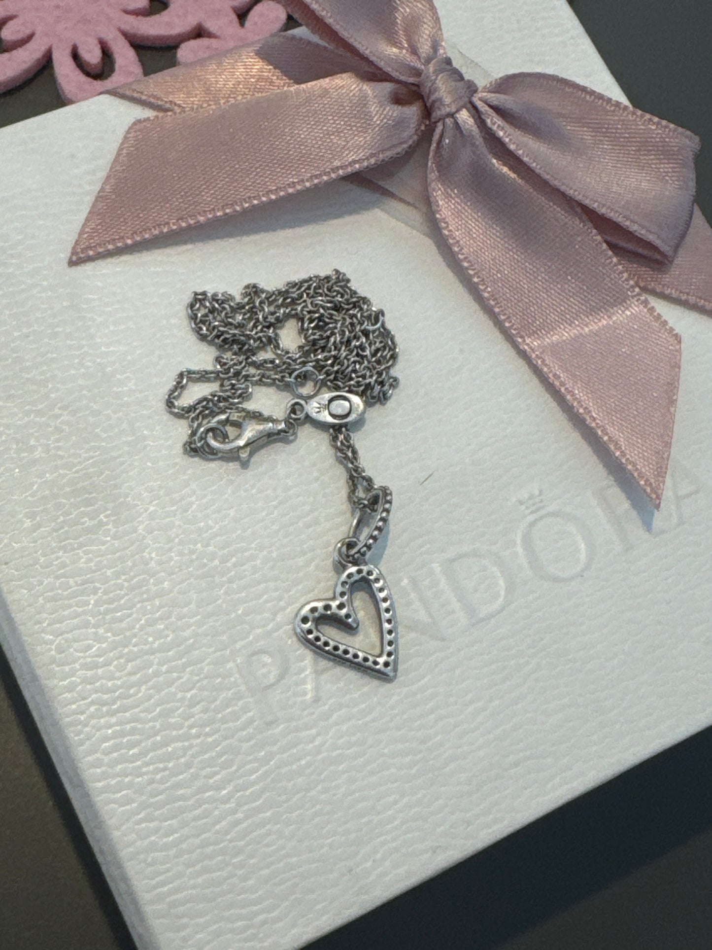 Genuine Pandora Hand Drawn Free Heart Pendant NO CHAIN