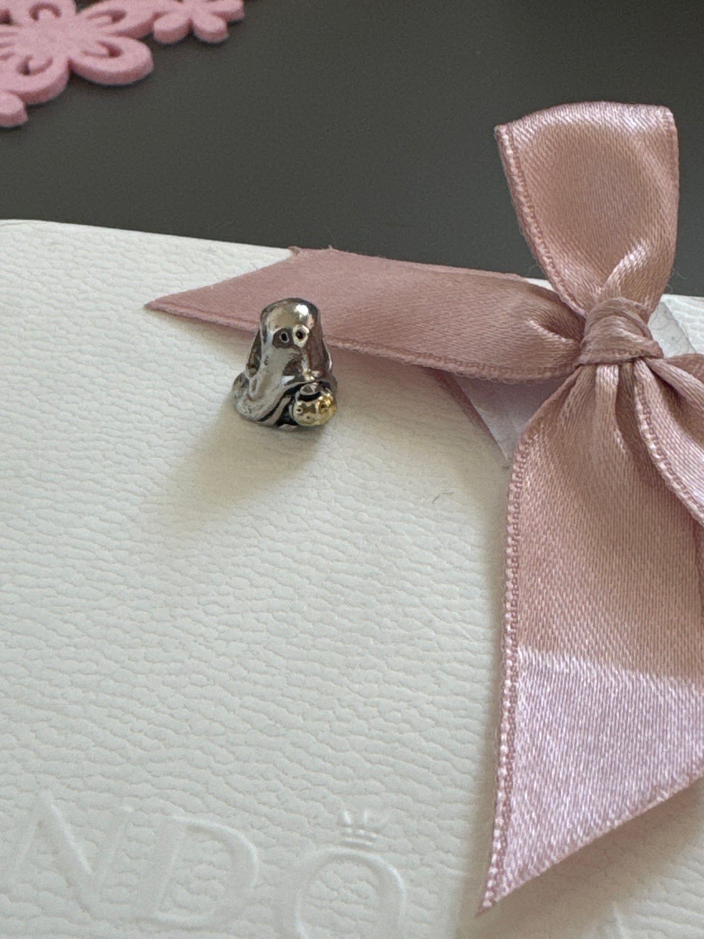 Sterling Silver Ghost Holding a Pumpkin Halloween Charm
