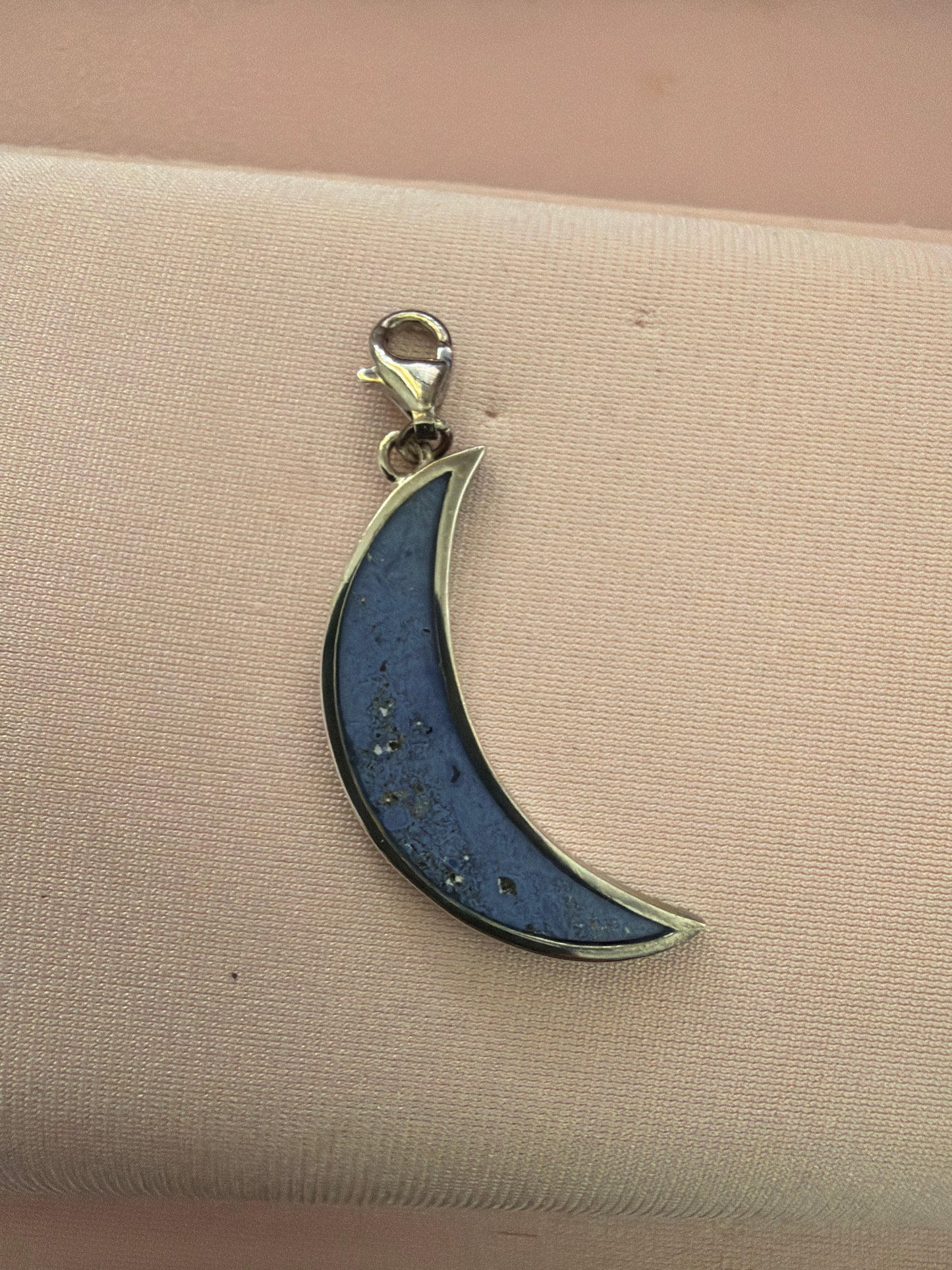 Genuine Thomas Sabo Large Blue Shimmer Moon Pendant Clip Charm