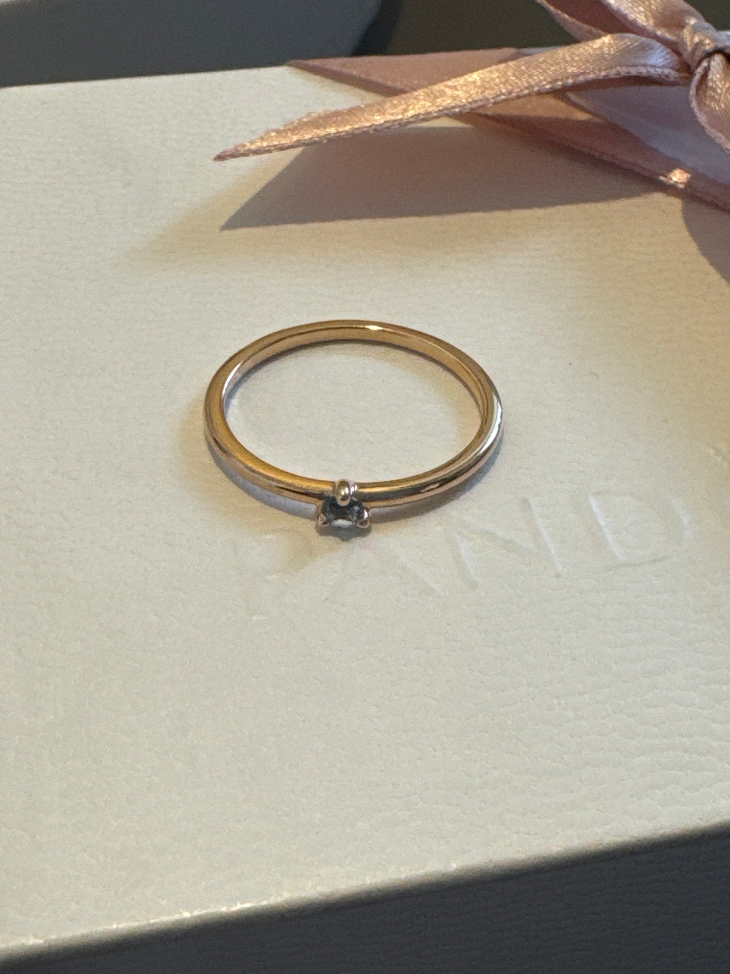 Genuine Pandora Rose Gold Tiny Stone Ring 60