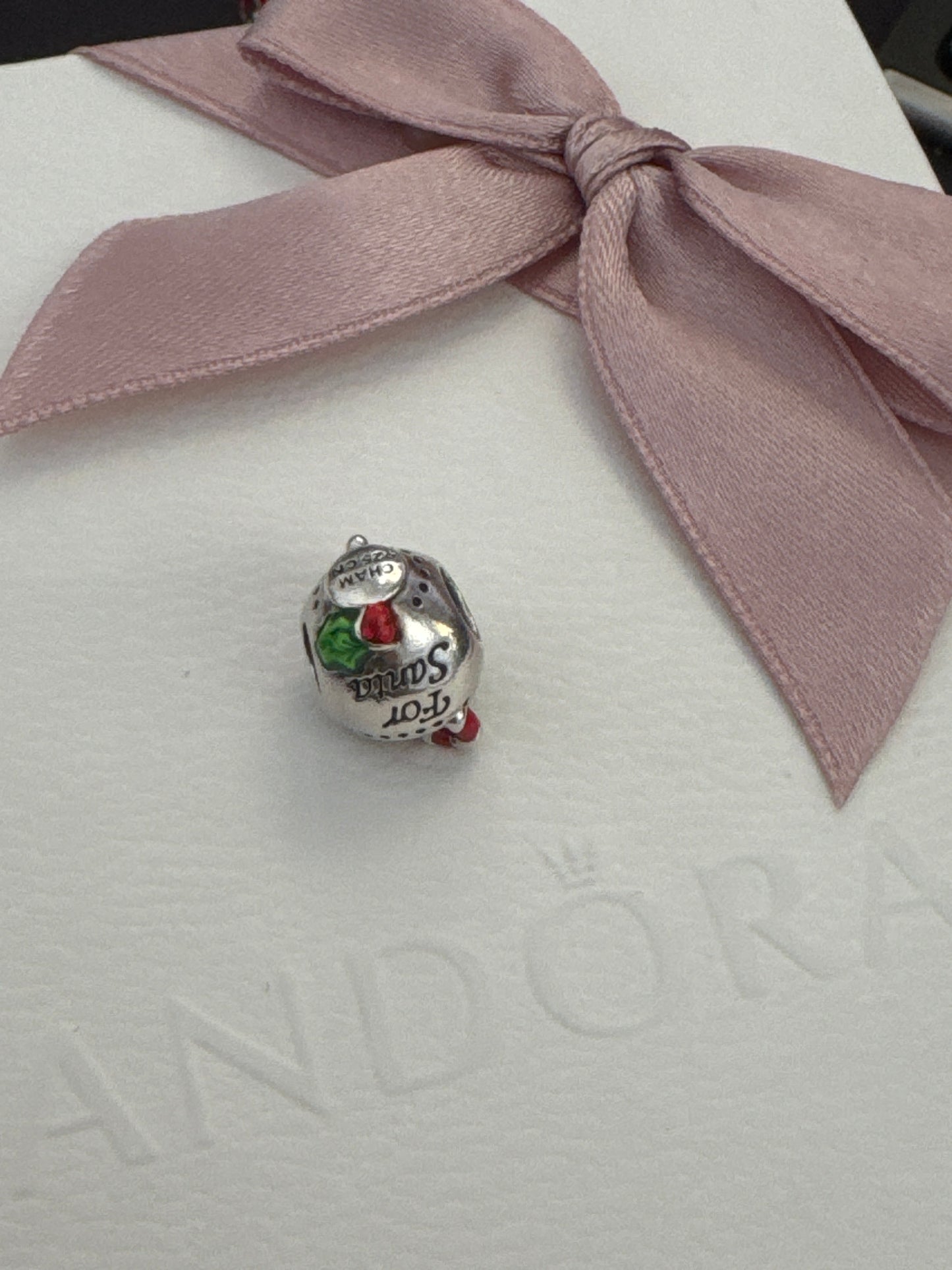 Genuine Chamilia Christmas A Drink for Santa Enamel Charm