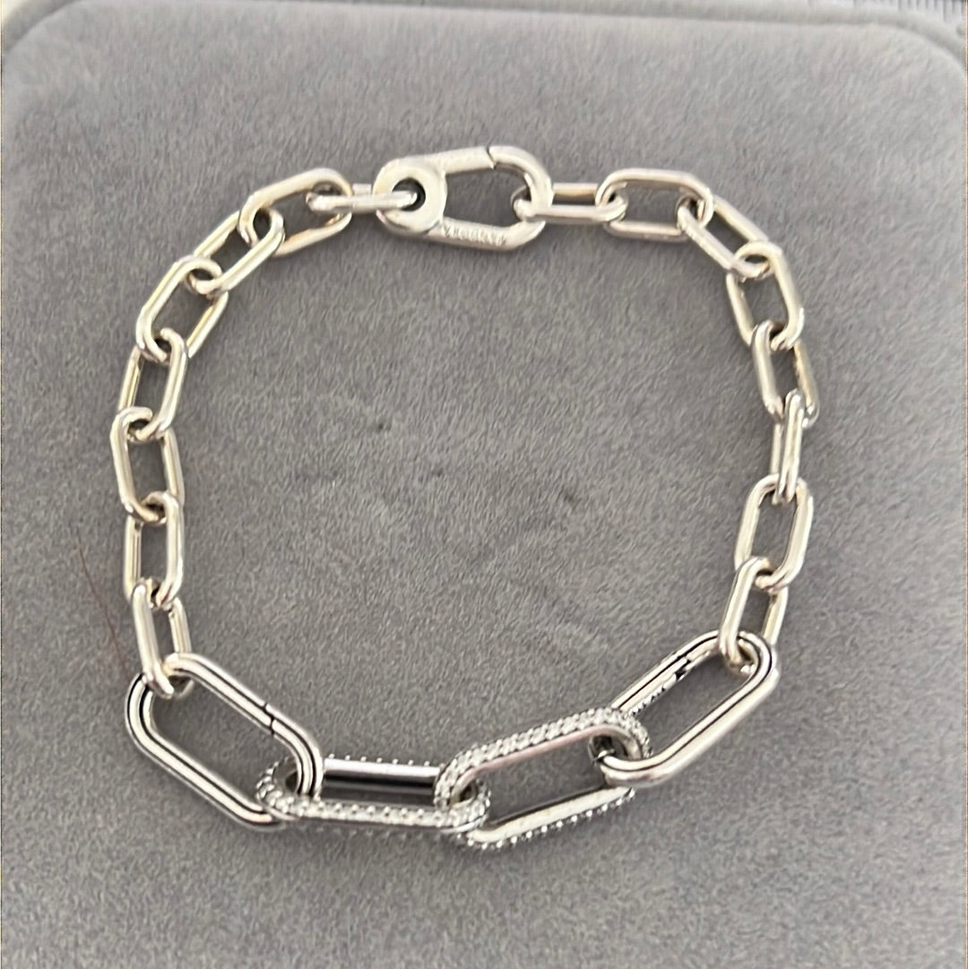 Genuine Pandora Me Essence Pave Links New Style Link Chain Bracelet Size 17cm