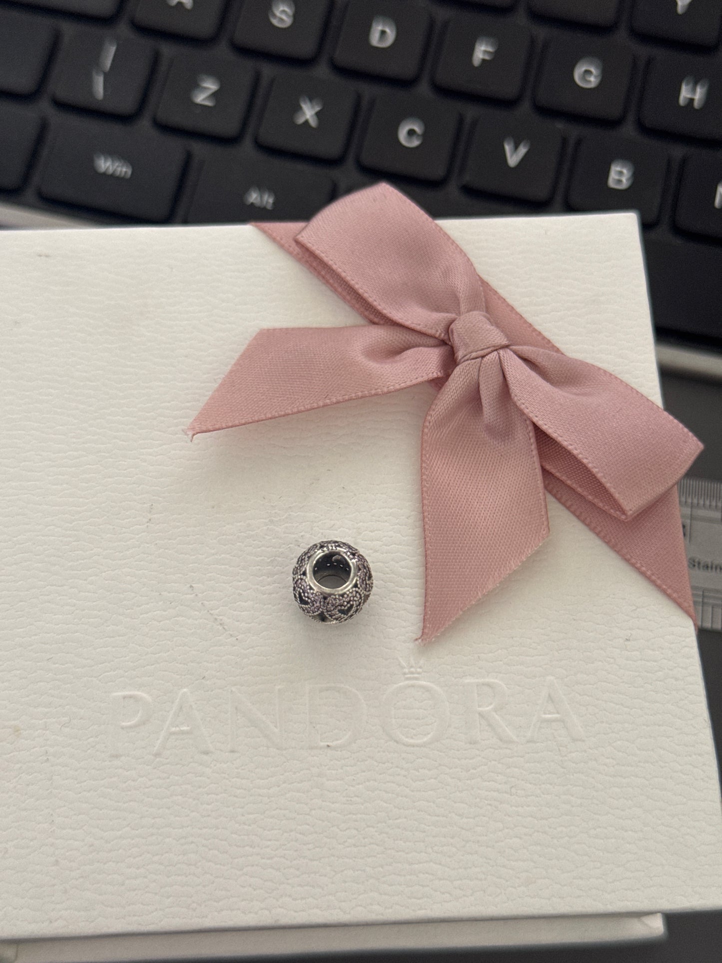 Genuine Pandora Pave Heart Infinity Charm