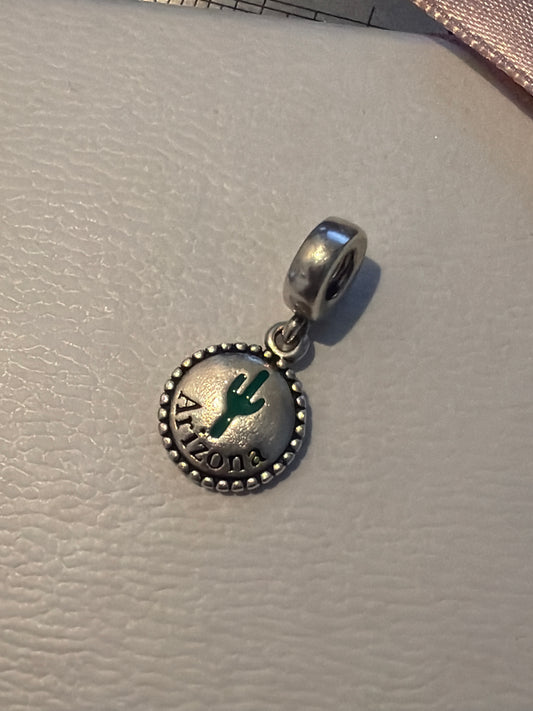 Genuine Pandora Arizona Enamel Travel Dangle Cactus Charm