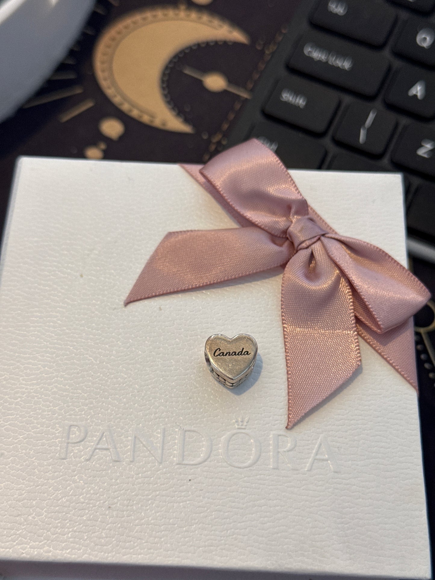 Genuine Pandora HTF Canada Lighthouse Enamel Heart Charm