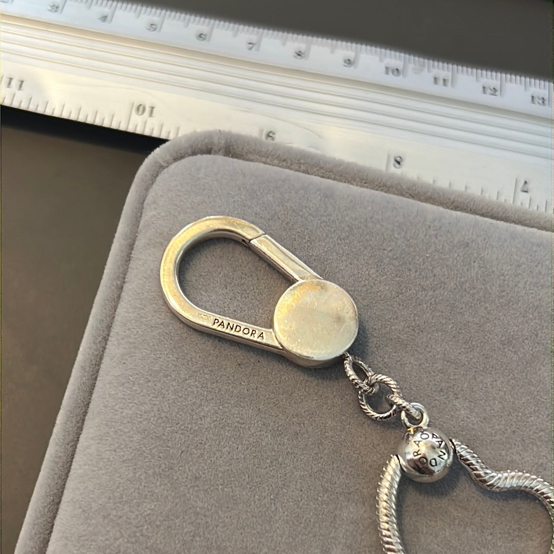 Genuine Pandora Medium Heart Keychain Key Ring Bag Clip