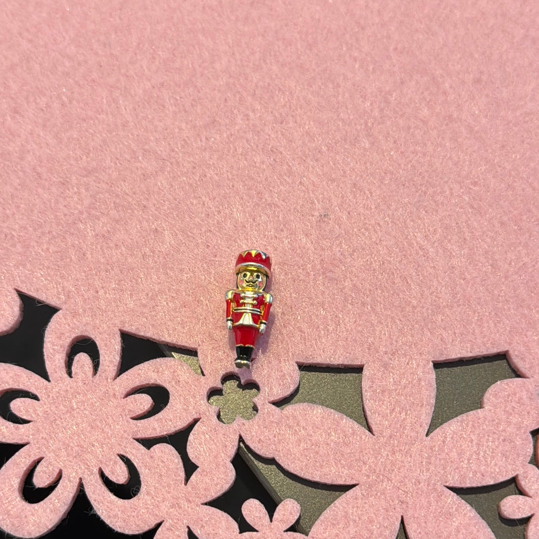 Genuine Gnoce Enamel Gold Toy Soldier Nutcracker Charm