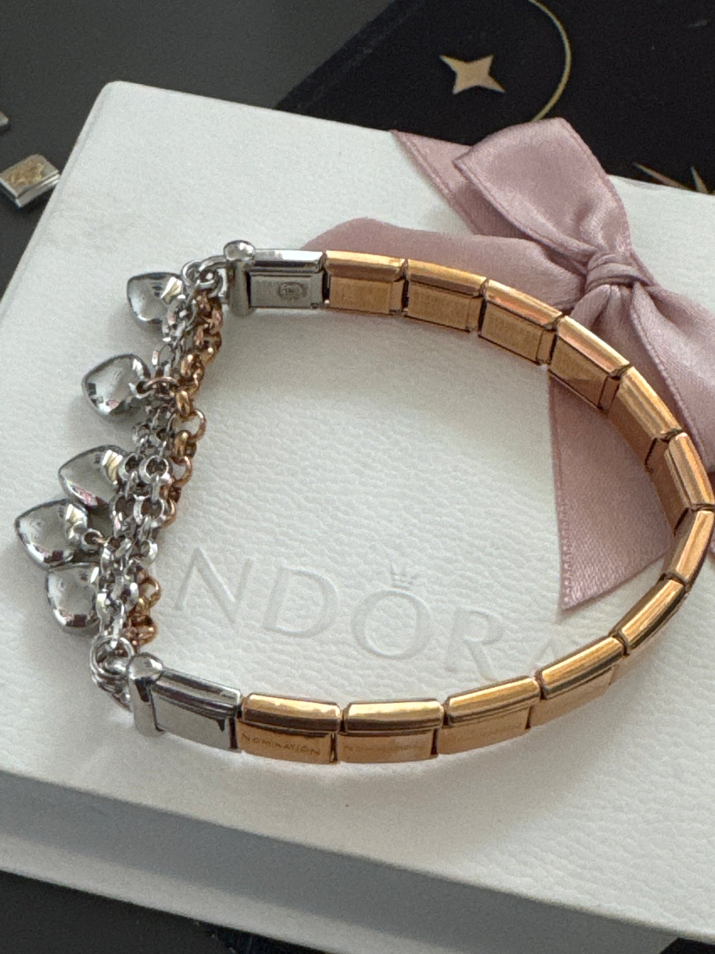 Genuine Nomination Special Edition MIXIT Bracelet with Hearts