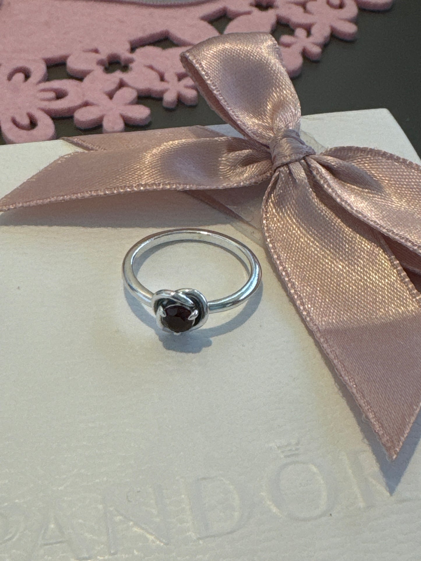 Genuine Pandora New Style Birthstone Ring Red Garnet January 52