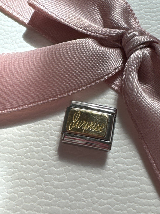 Genuine Nomination Silver Link Charm Gold Surprise