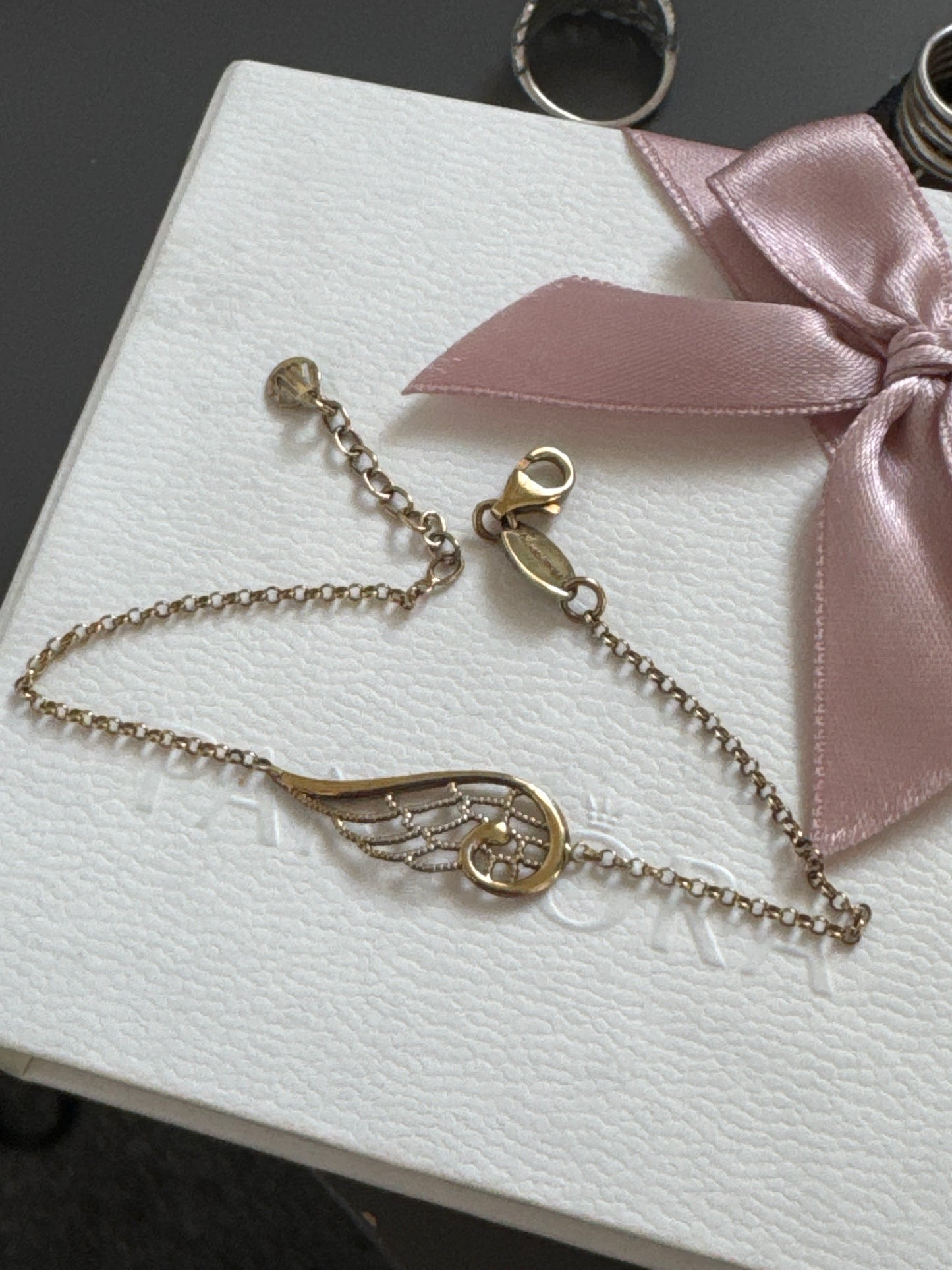 Genuine Nomination Yellow Gold Tone Angel Wing Bracelet 19cm Max Adjustment