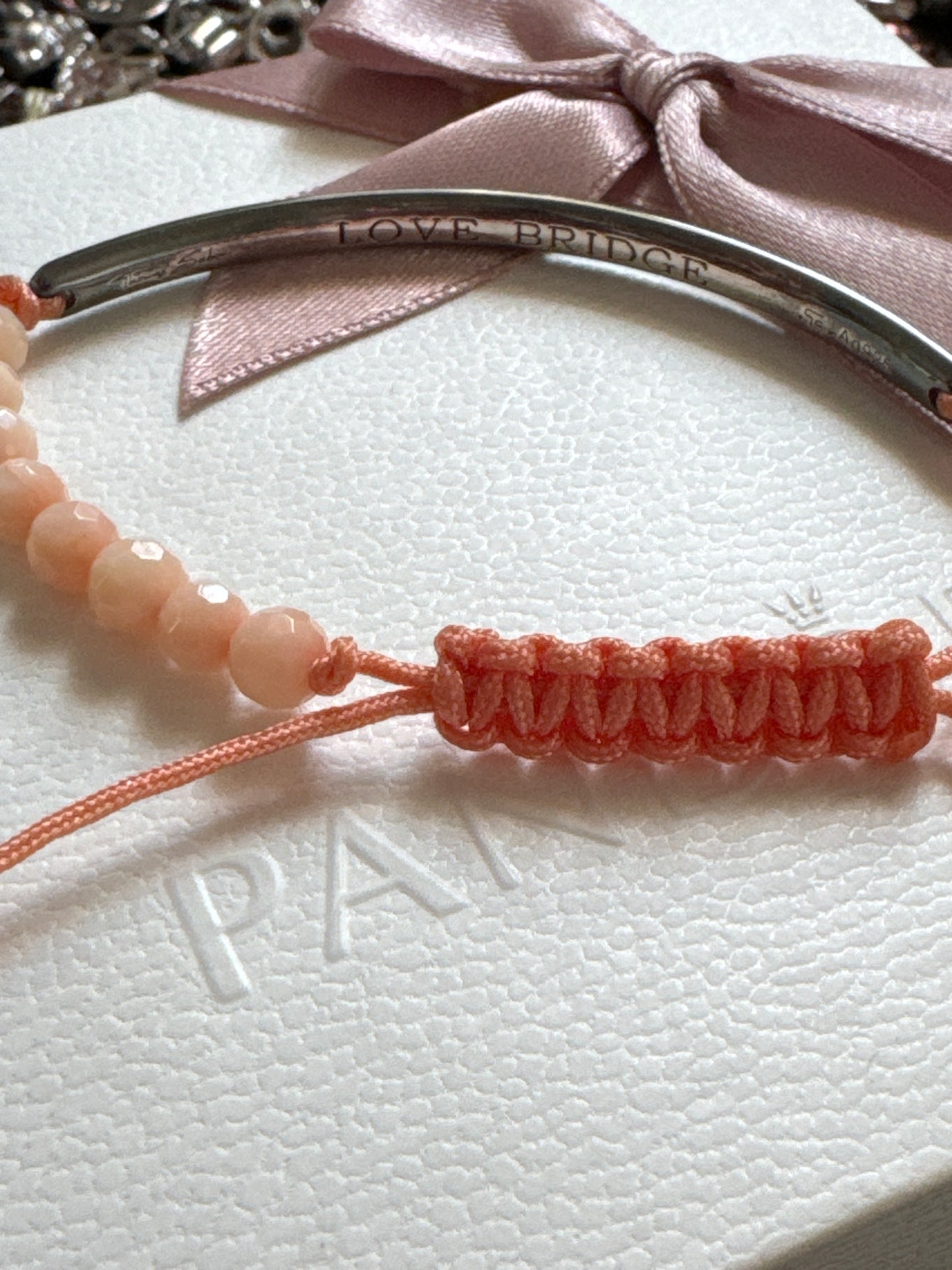 Genuine Thomas Sabo Love Bridge Coral Adjustable Silver Bangle