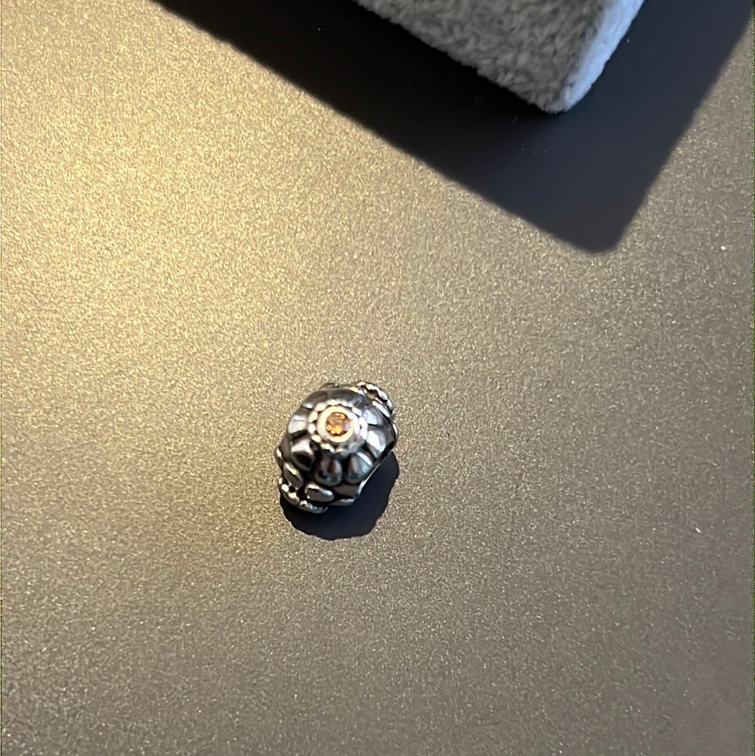 Genuine Pandora Rare HTF CZ Sunflower Charm
