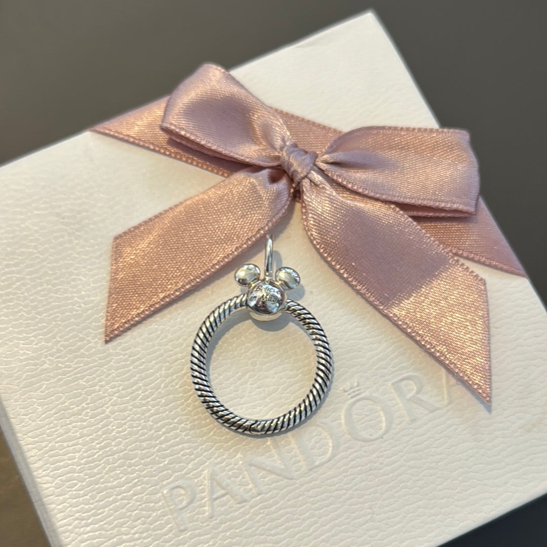 Genuine Pandora Disney Mickey Mouse Small O Ring Pendant