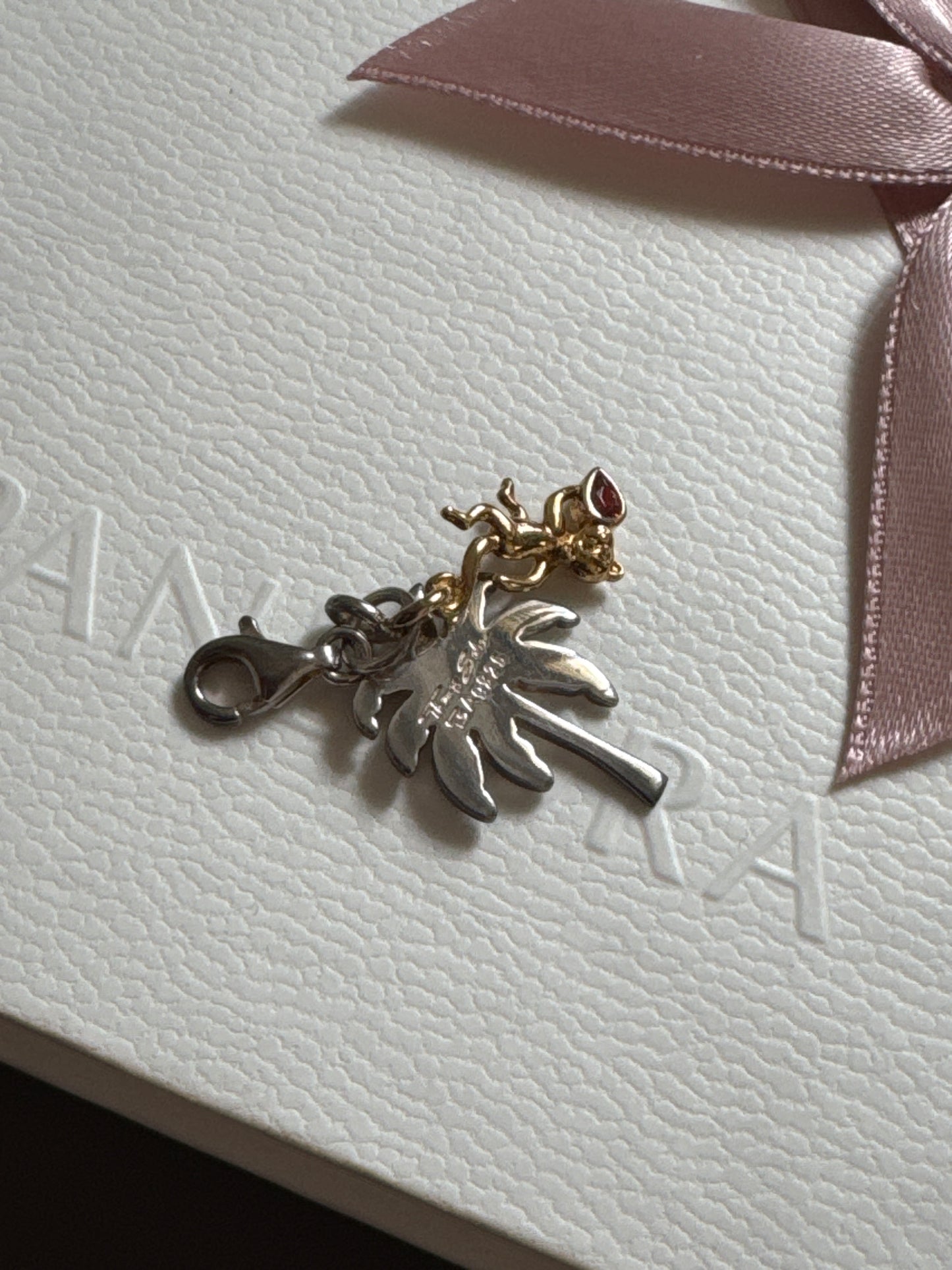 Genuine Thomas Sabo Gold Monkey and CZ Coconut Palm Tree Charm