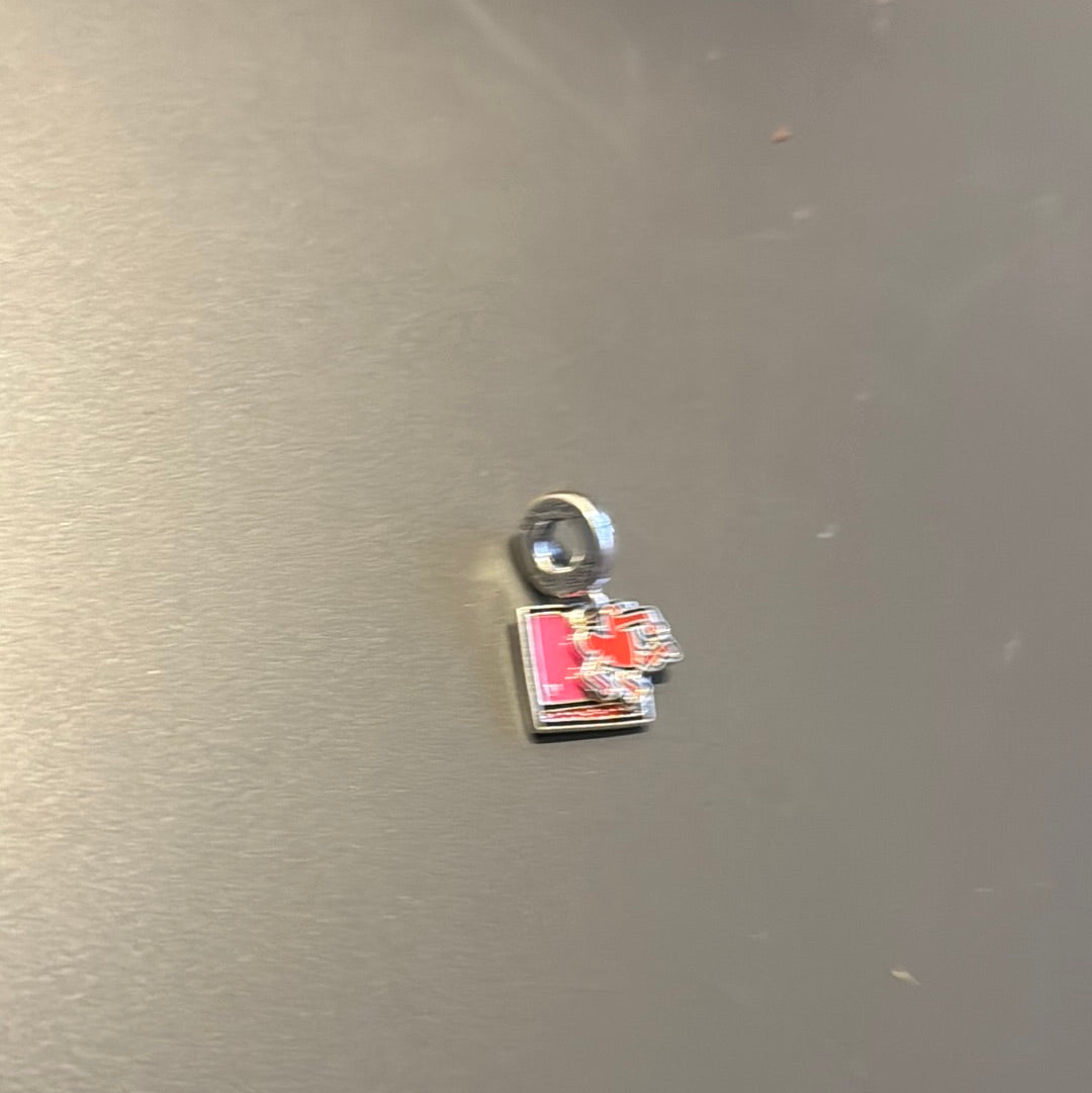 Genuine Pandora Keith Haring Enamel Pink Heart Dangle Charm