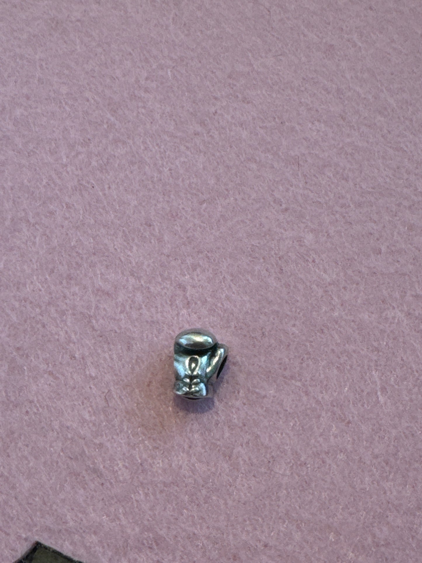 Sterling Silver Boxing Glove King Charm