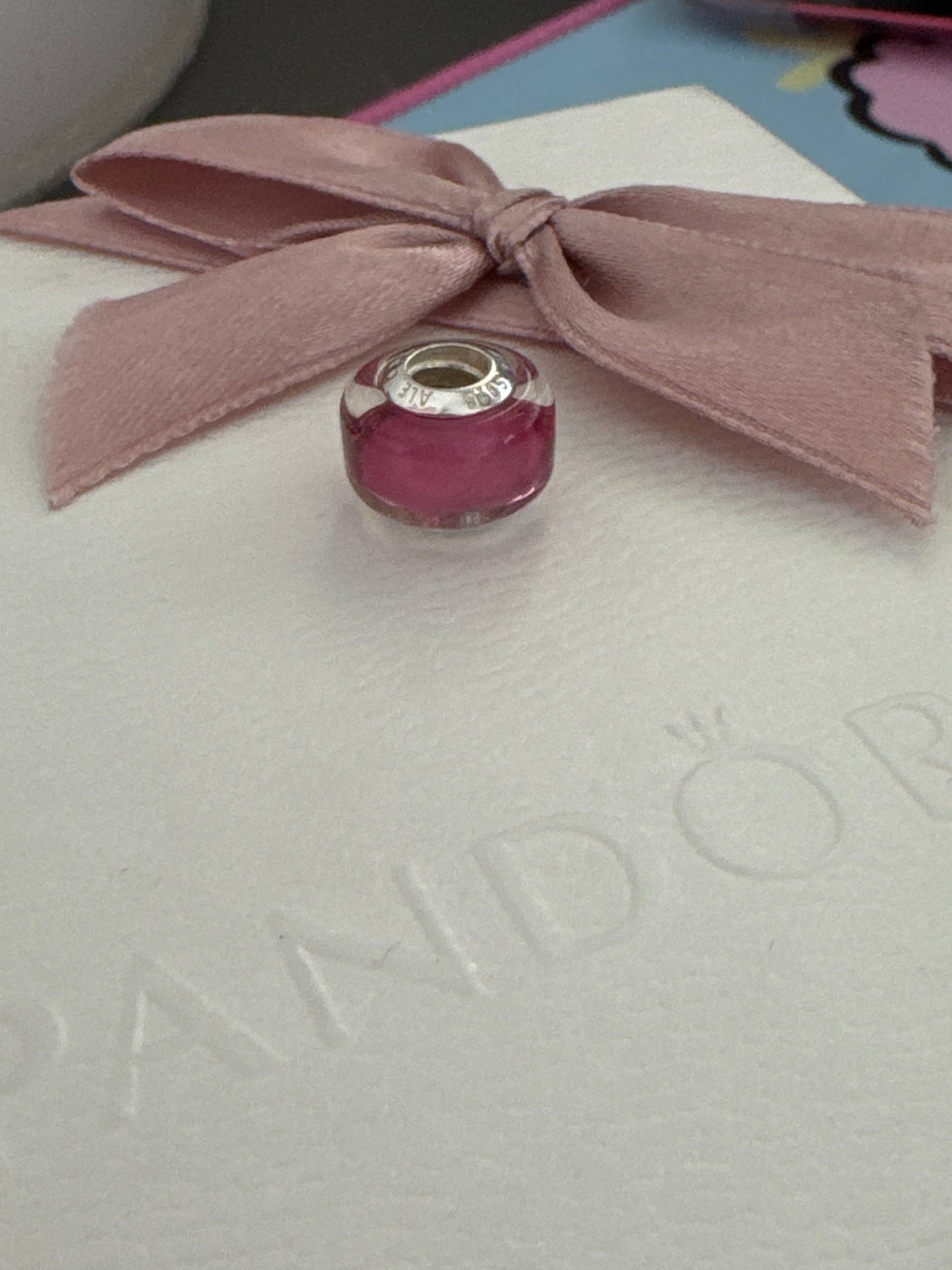 Genuine Pandora Mini Murano Pink Charm