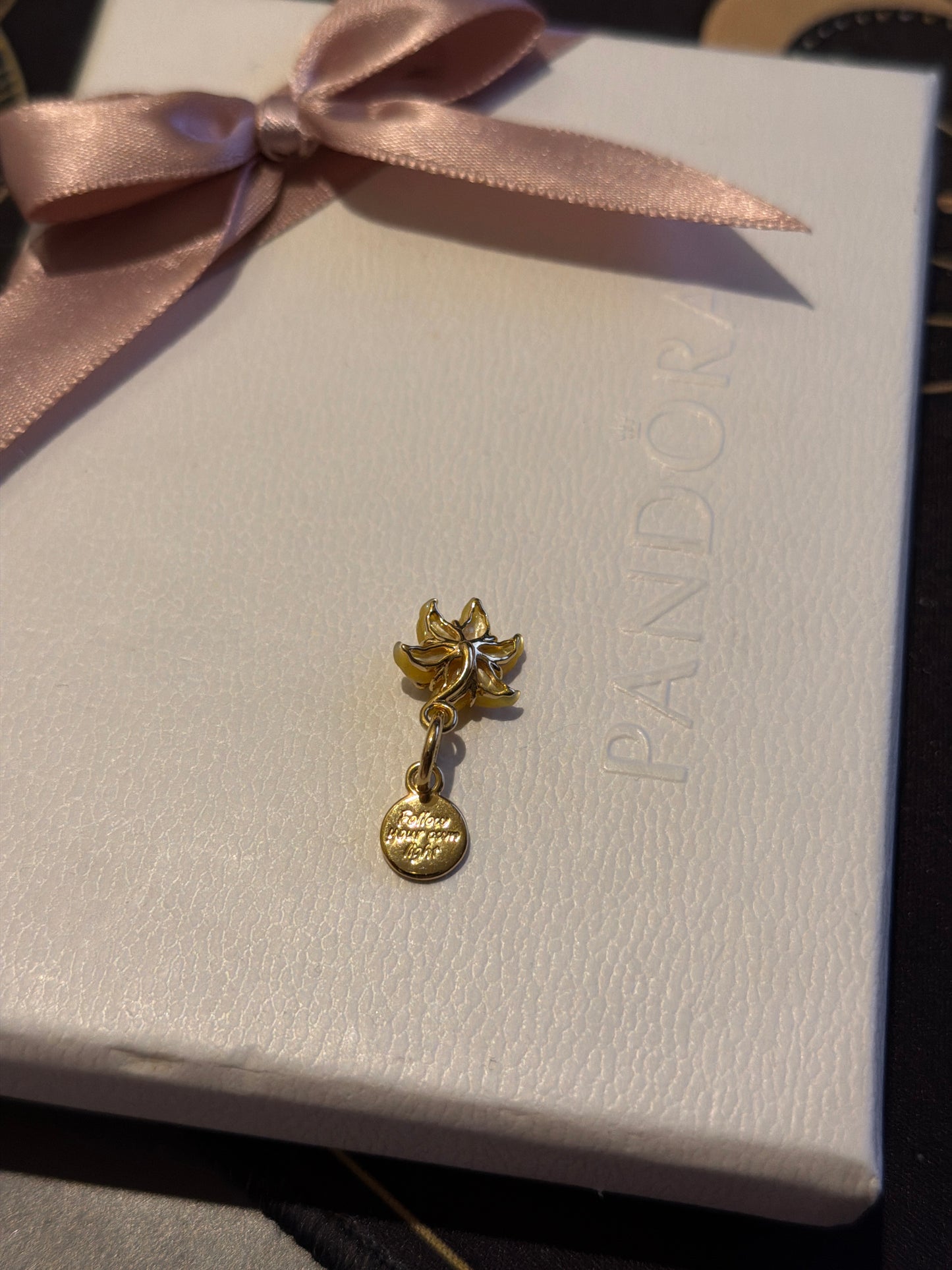 Genuine Pandora Disney Tangled Sundrop Flower Glow-in-the-dark Charm