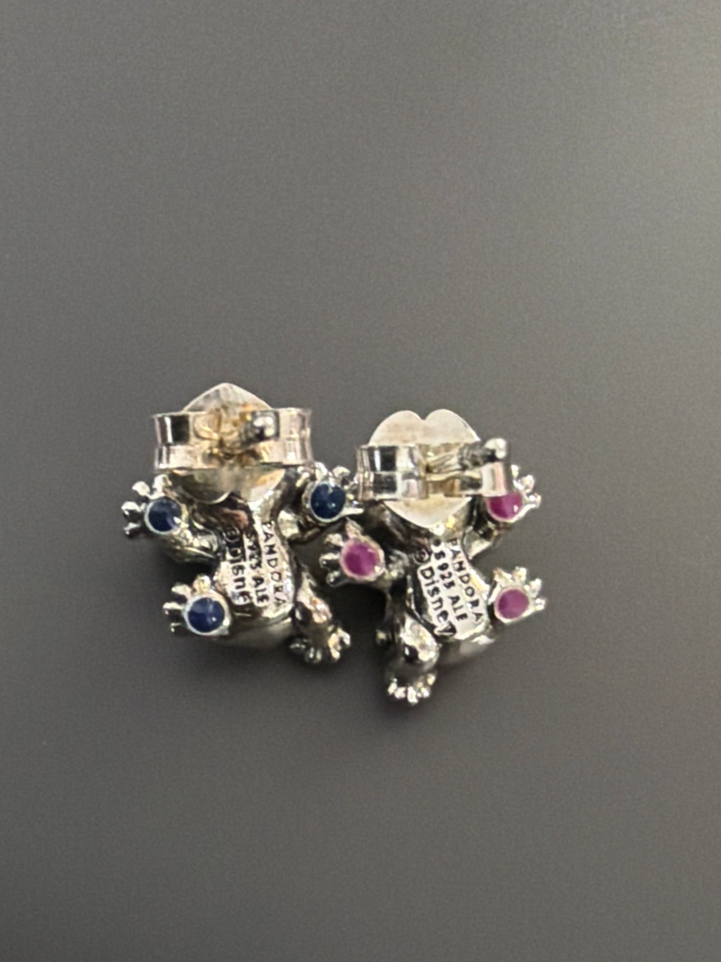 Genuine Pandora Disney Stitch Enamel Earrings Pink & Blue Ohana