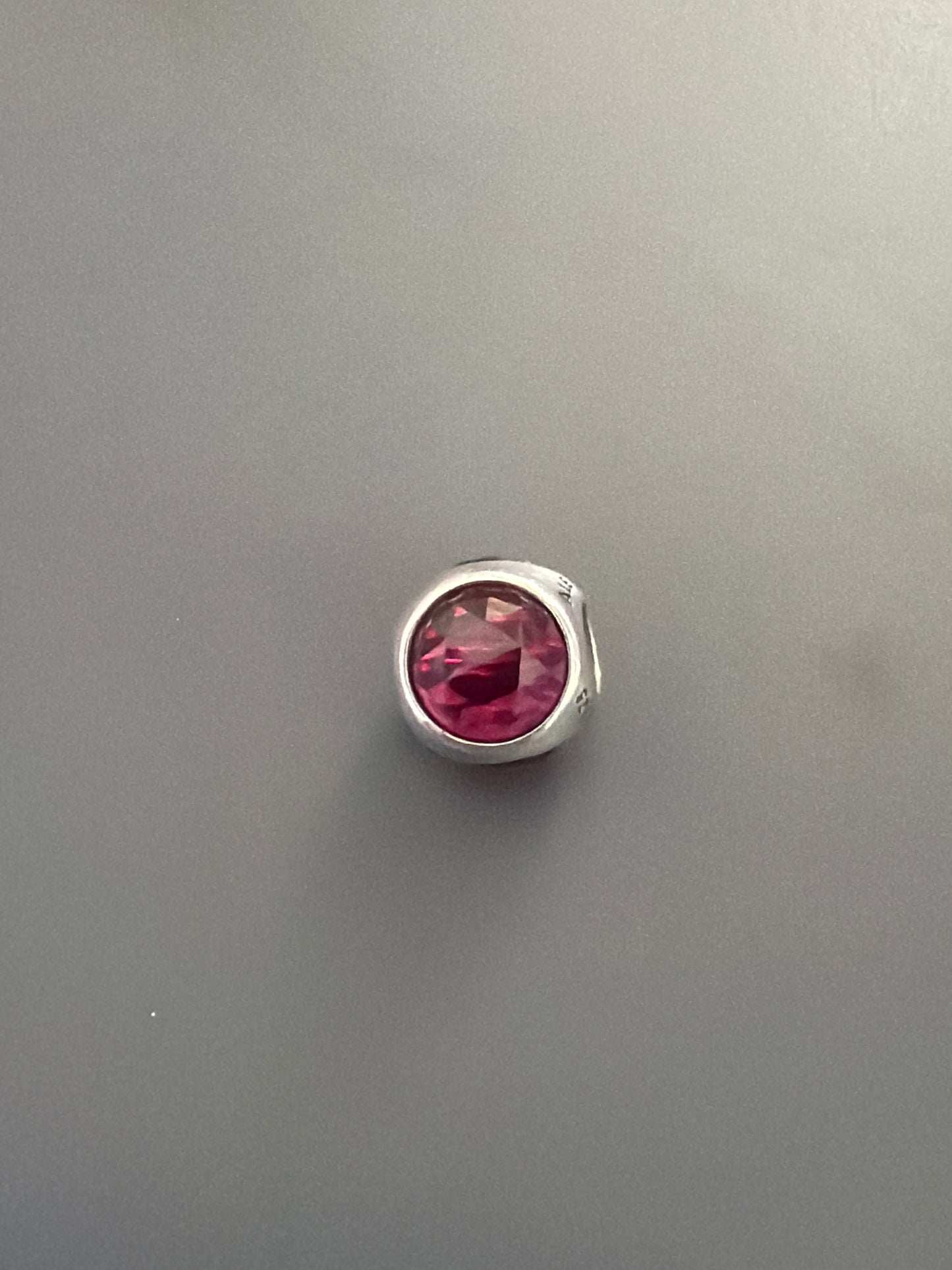 Genuine Pandora Poetic Light Red/ Pink Droplet Stone, Trio Charm