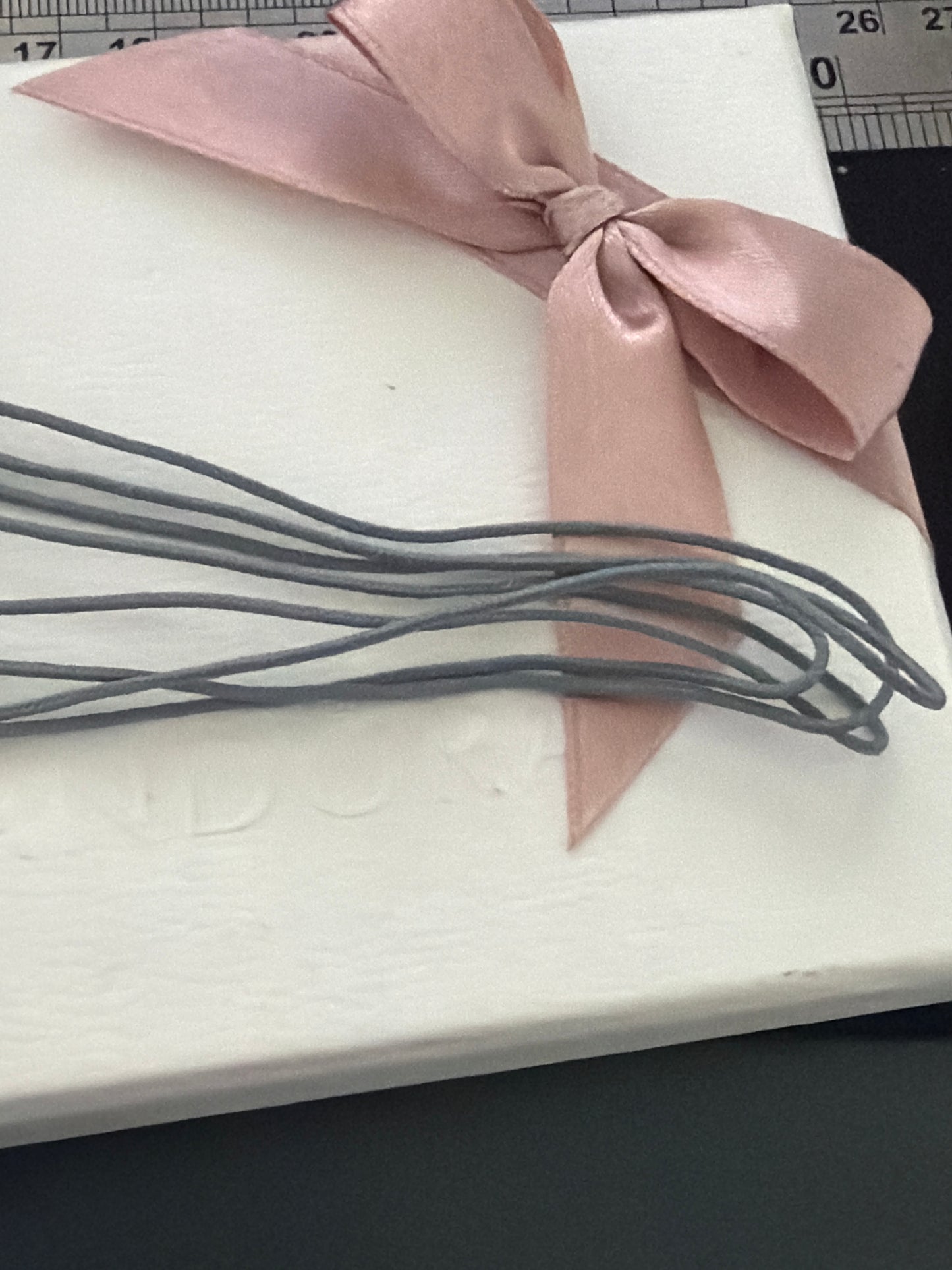 Genuine Pandora Grey String Silver Clasp Bracelet Necklace Lace