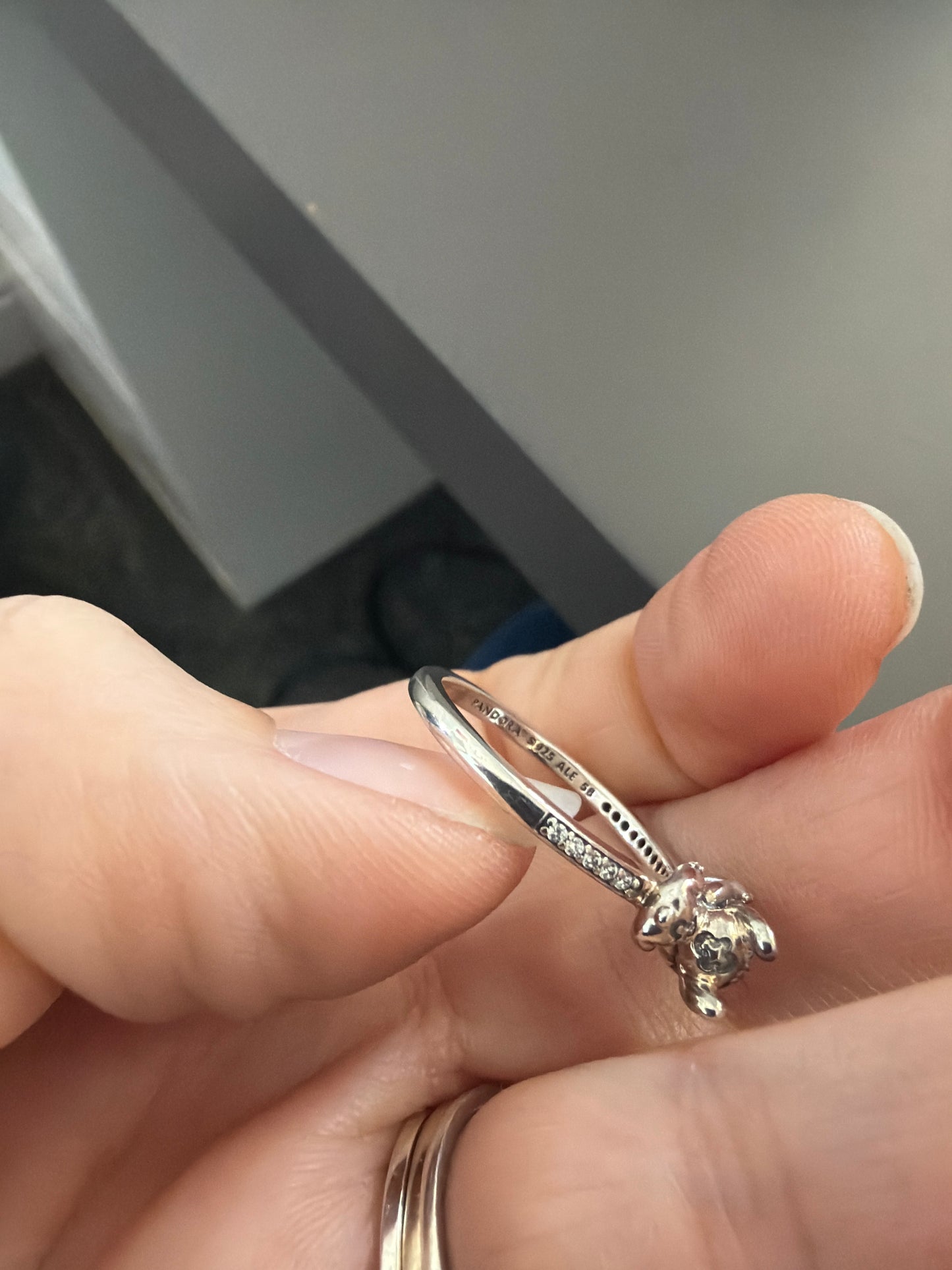 Genuine Pandora Disney Stitch CZ Ring Ohana 58