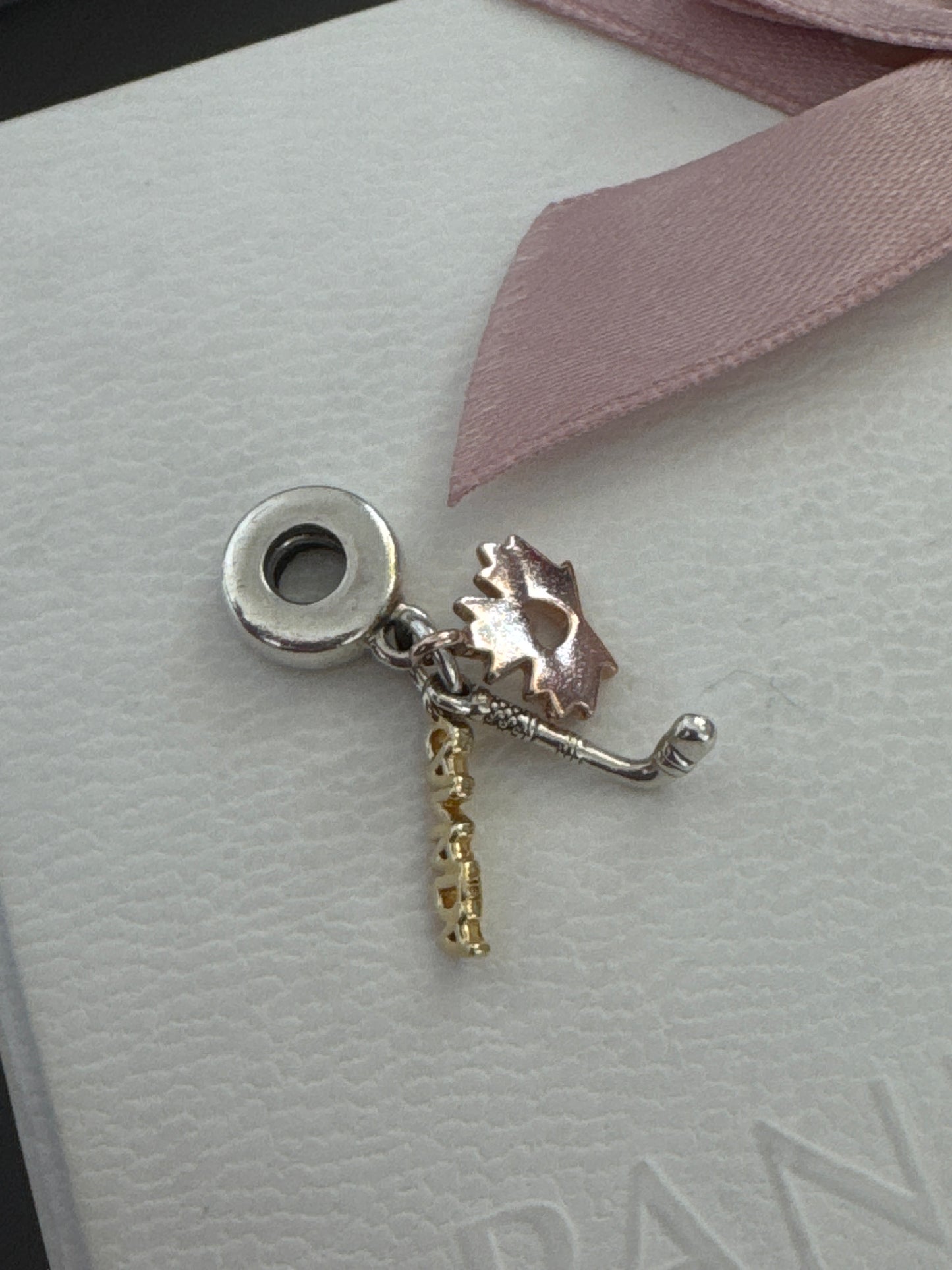 Genuine Pandora Tri Tone Canada Dangle Travel Charm