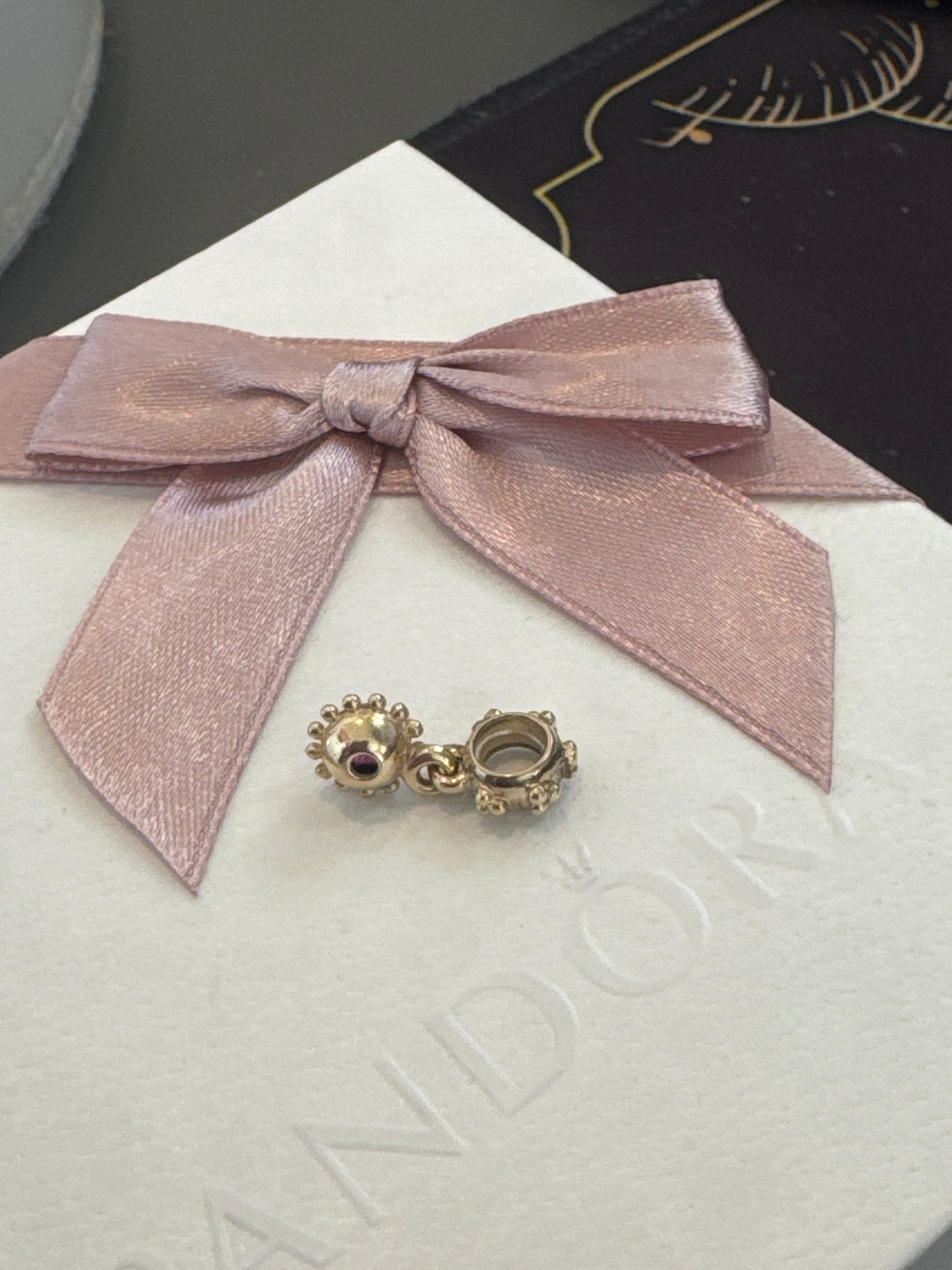 Genuine Pandora 14ct Solid Gold Ruby Spinel Shining Star Super RARE HTF