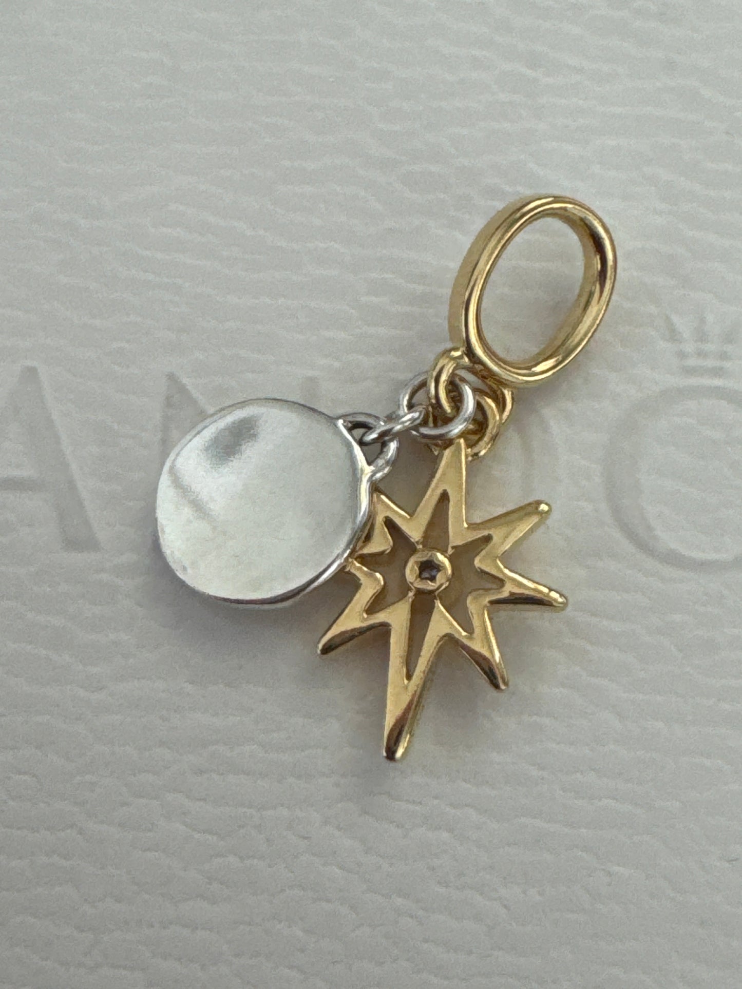 Genuine Pandora Shine Gold North Star Lab Grown Diamond 'Good Things are Coming' Dangle Charm