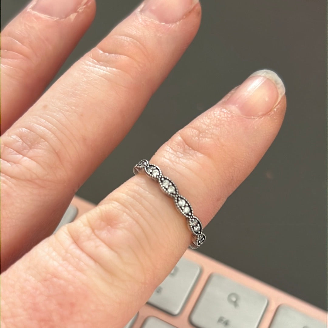 Genuine Pandora Pave Oval Eternity Ring Size...