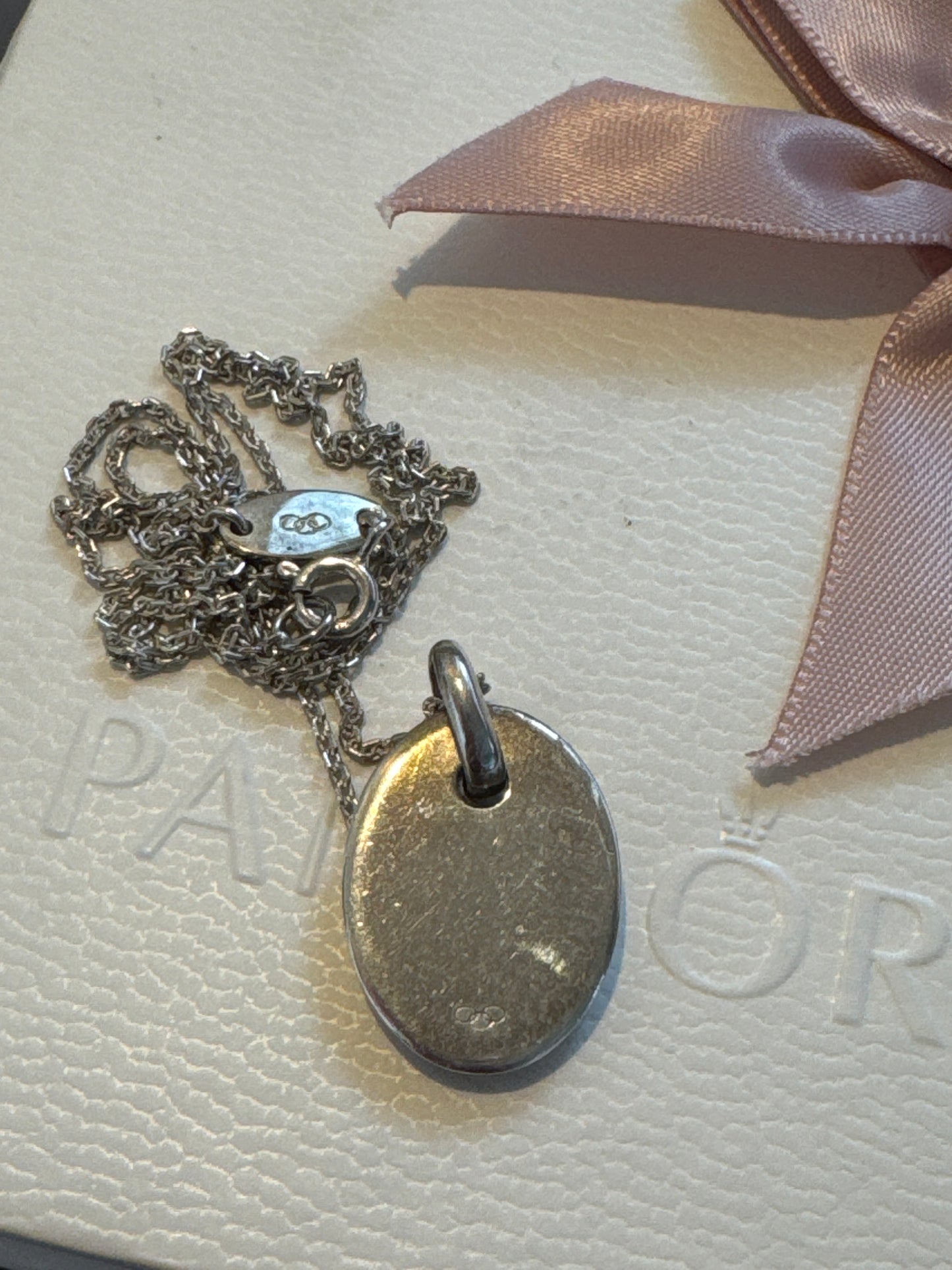 Genuine Links of London Oval Engravable Pendant Necklace 45cm