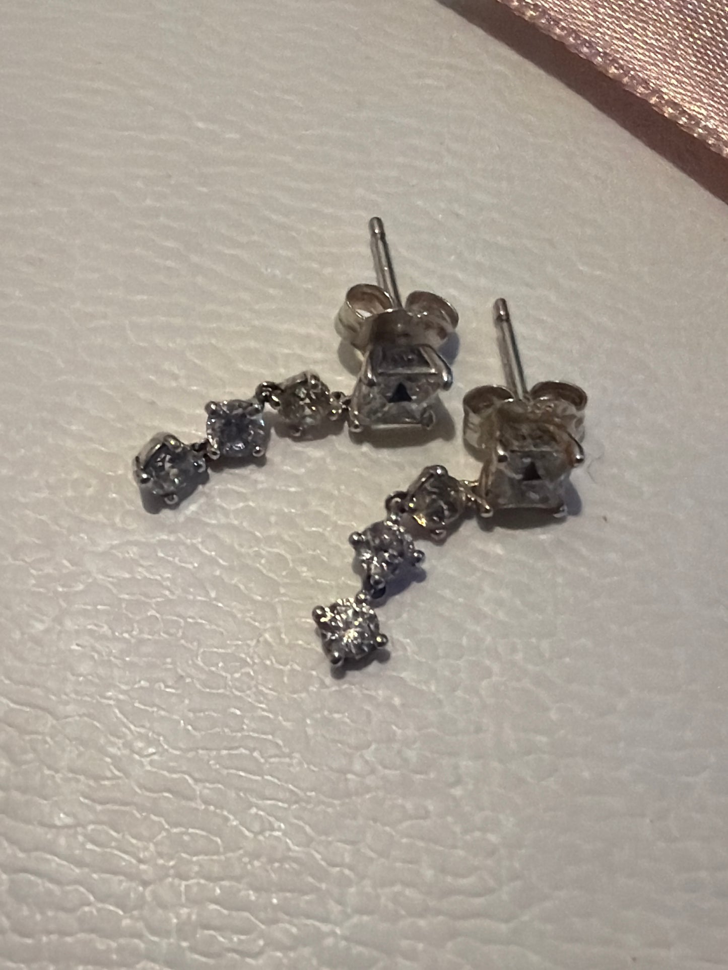 Genuine Pandora Pandora Sparkling Round and Square Dangle Earrings