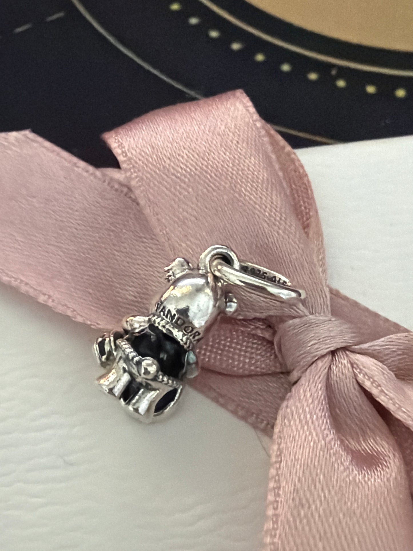 Genuine Pandora Dora Bear Punk Rockstar Enamel Dangle With Drums