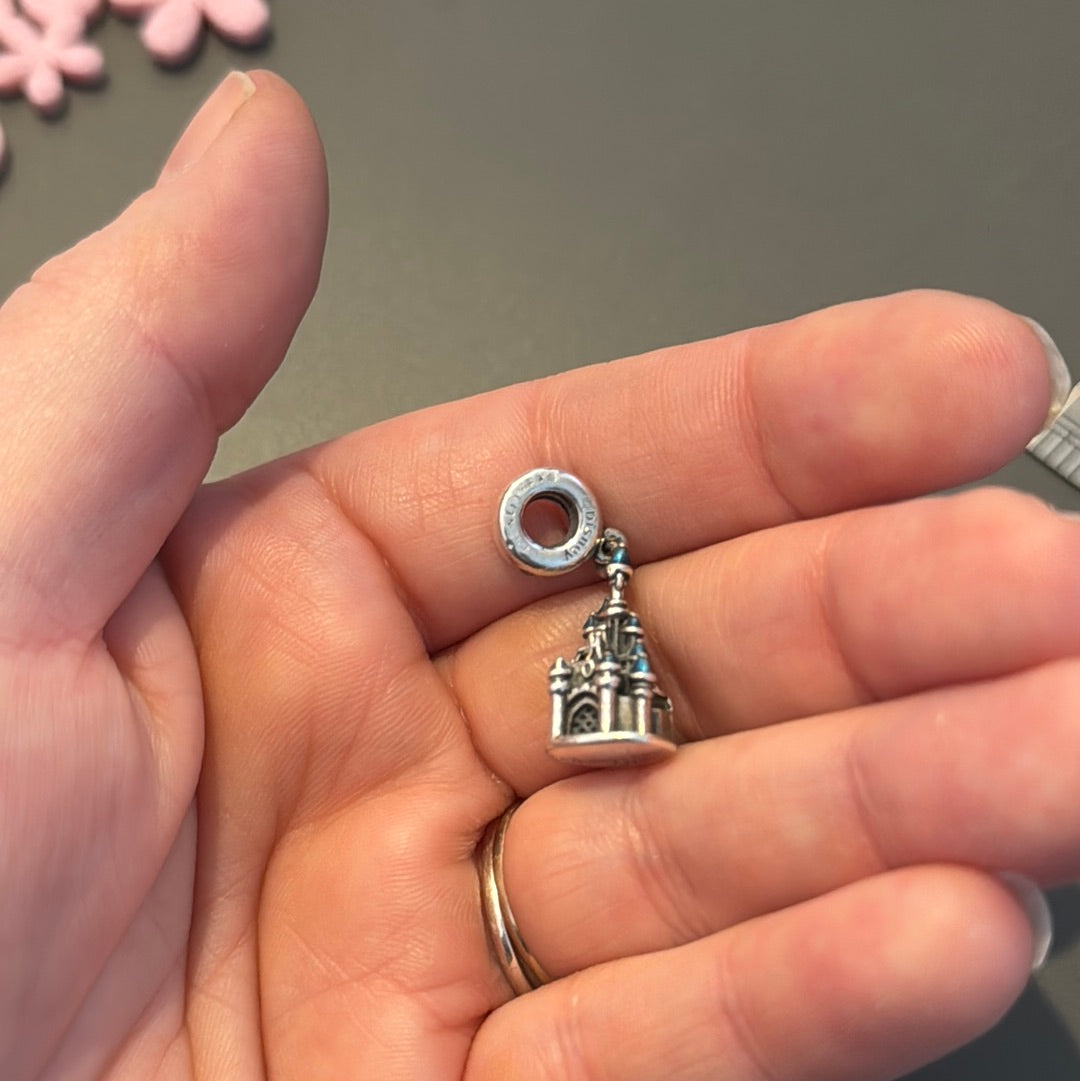 Genuine Pandora Disneyland Paris Parks Enamel Castle Dangle Charm