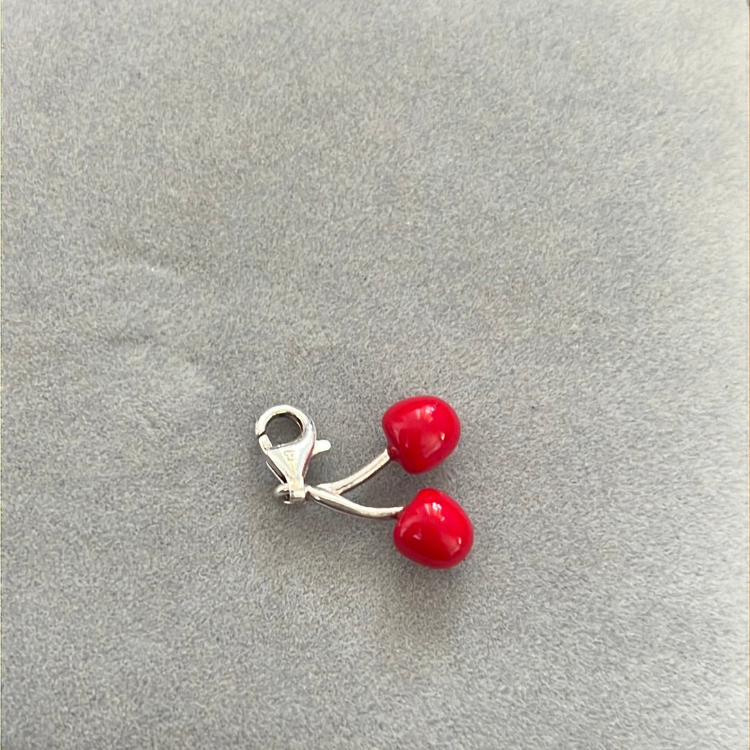 Genuine Thomas Sabo Red Cherry Cherries Fruit Dangle Clip Charm