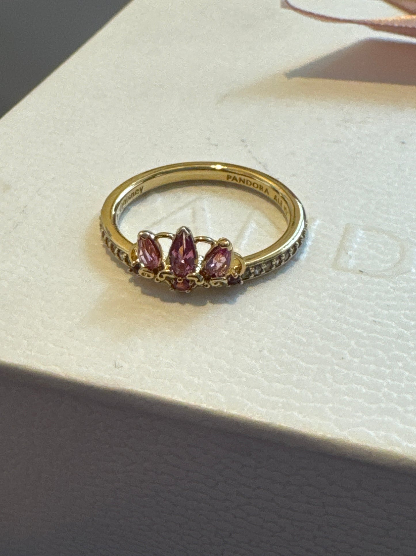 Genuine Pandora Disney Shine Gold Princess Rapunzel Tiara Ring 52