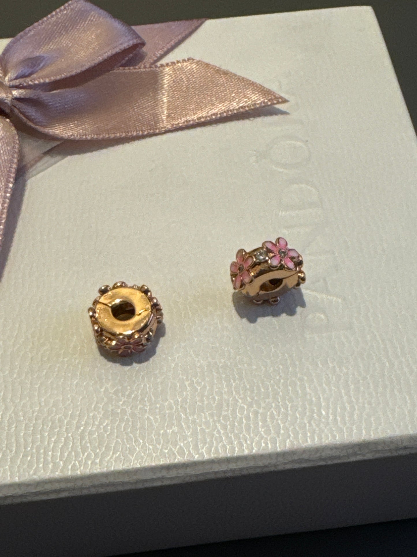 Genuine Pandora Rose Gold Pink Pave Daisy Flower Clip