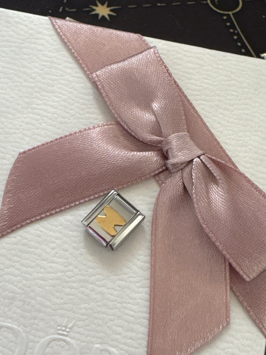 Genuine Nomination Silver Link Charm Letter N Initial Rose Gold