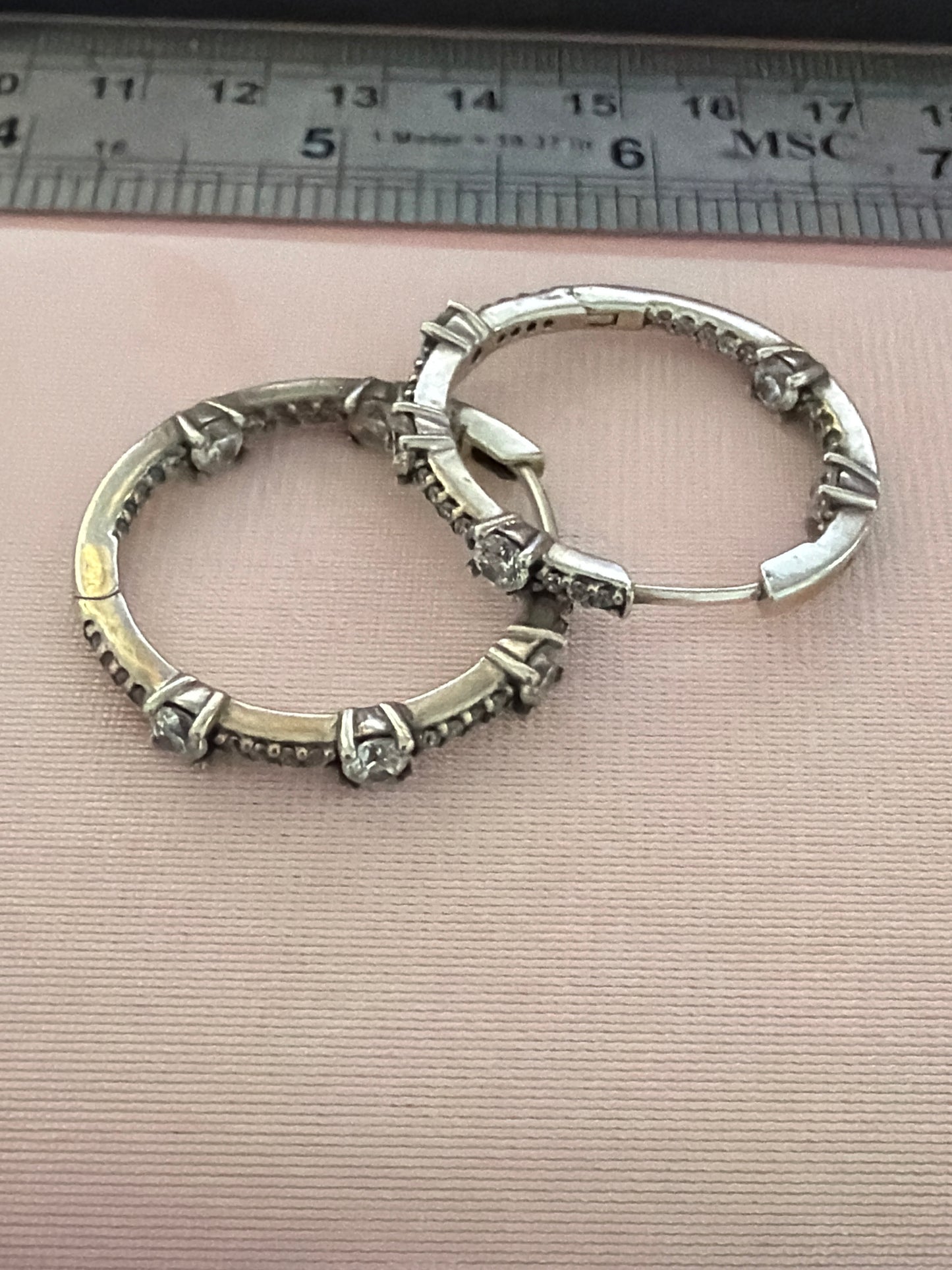 Genuine Pandora Radiant Extra Large Circle CZ Pave Earrings Hoops