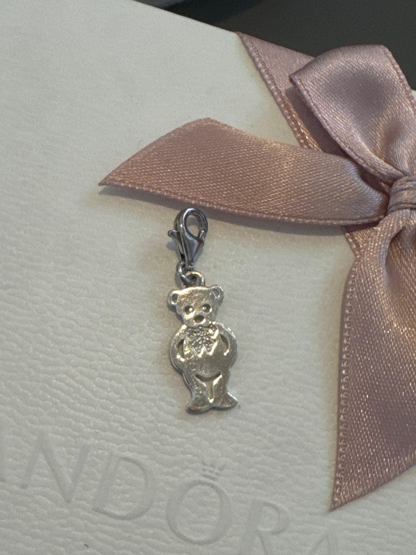 Genuine Thomas Sabo Silver Pave Teddy Bear Flat Dangle Charm