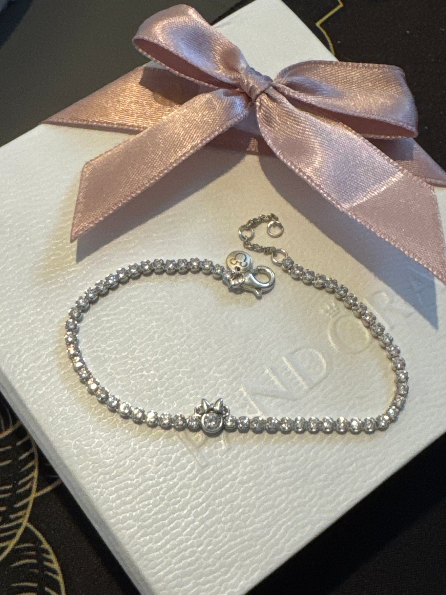 Genuine Pandora Disney Minnie Clear Cz Bracelet 18cm Max Tennis